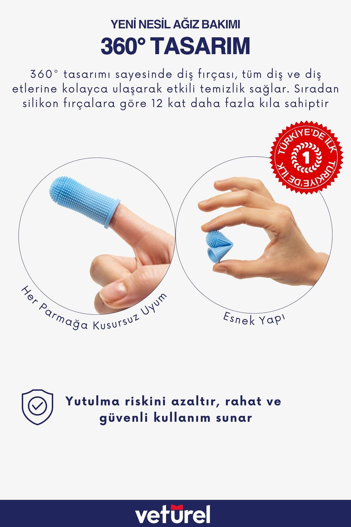 ست مراقبت دهان سگ وتورل Veturel، مسواک و برس سیلیکونی و اسپری دهان، مدل VTR.PF.AD.100
