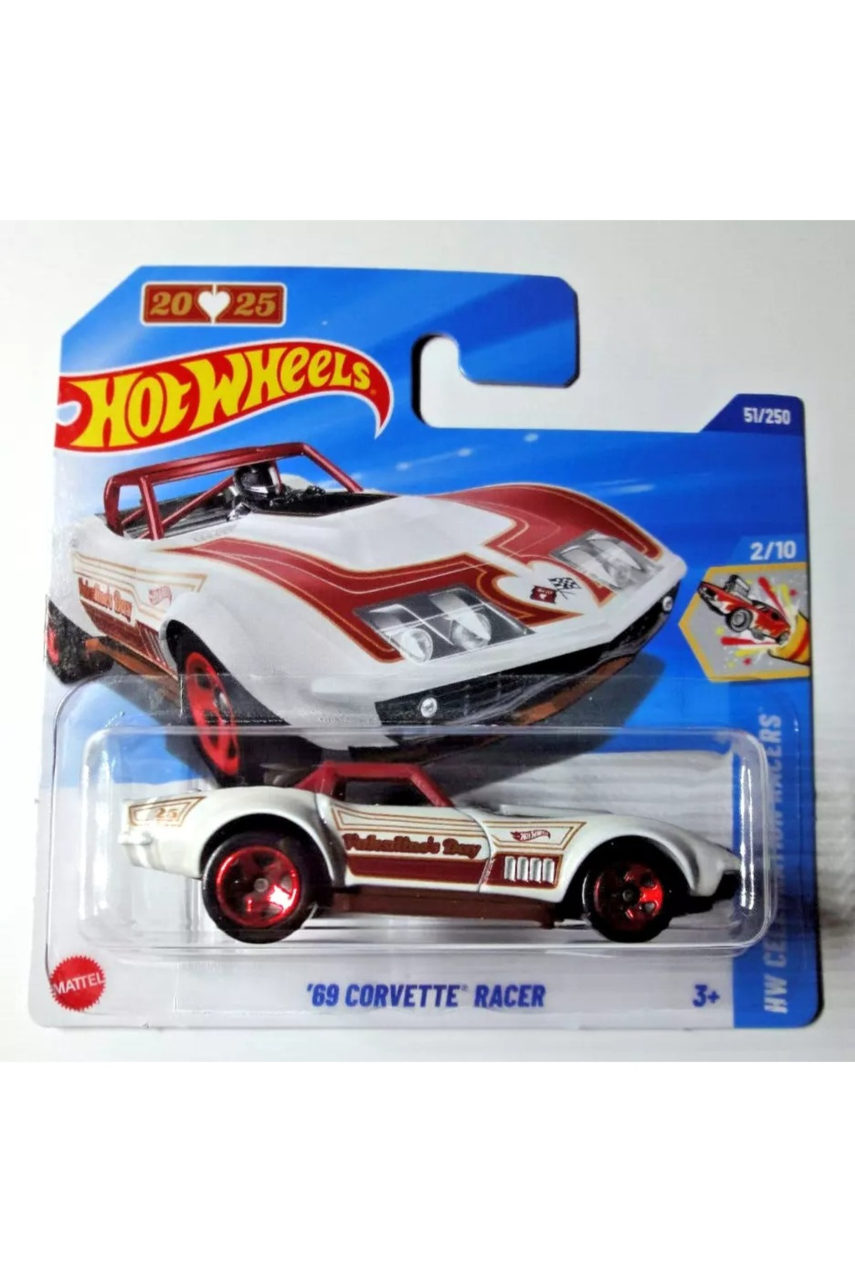 ماشین اسباب بازی 2025 SINGLE CAR 69 CORVETTE RACER 2 10 هات ویلز اورجینال HOT WHEELS