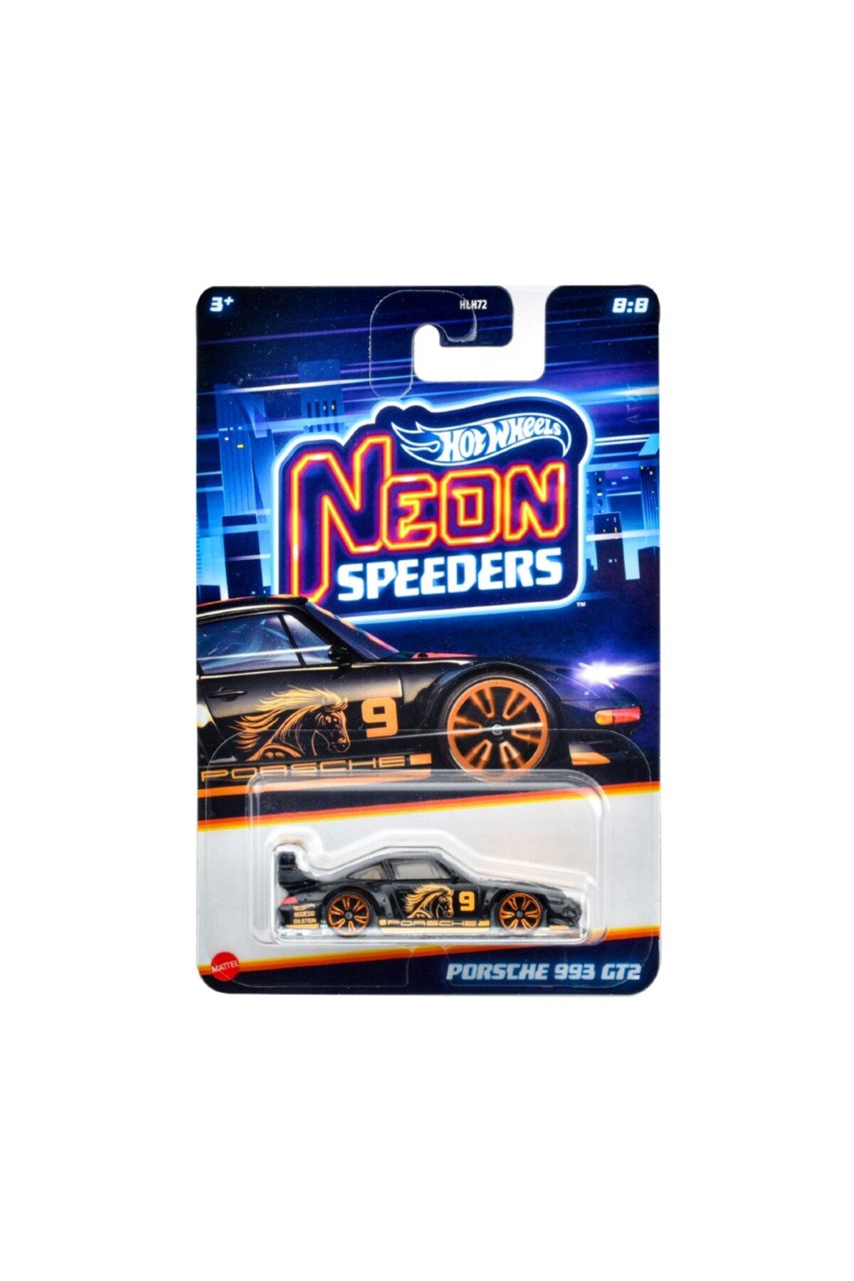ماشین اسباب بازی اتومبیل های با مضمون NEON RACES JBY99 SPEEDERS PORSCHE 993 GT2 هات ویلز اورجینال HOT WHEELS