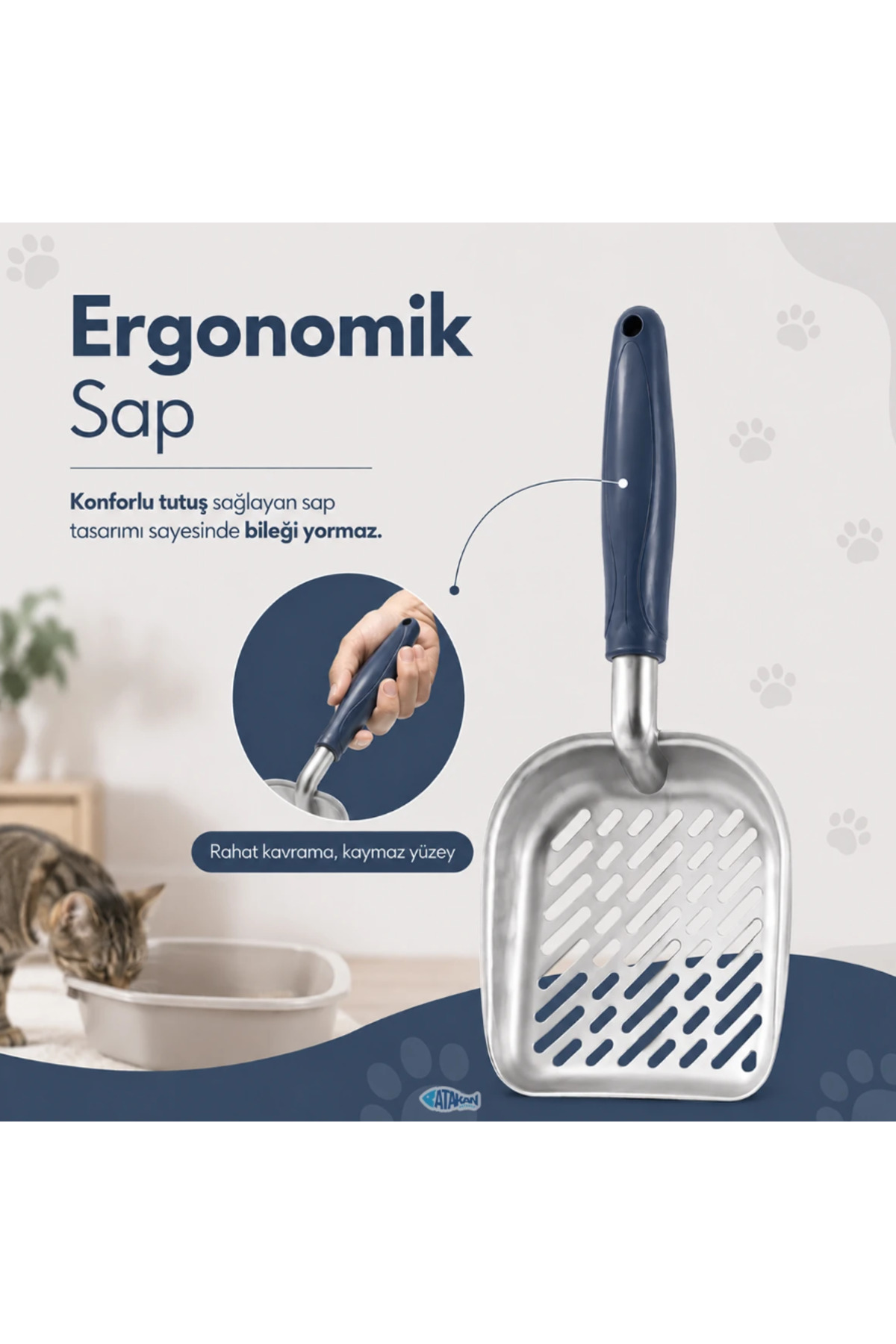 بیلچه فلزی خاک گربه ام‌پتس M-PETS متالیک