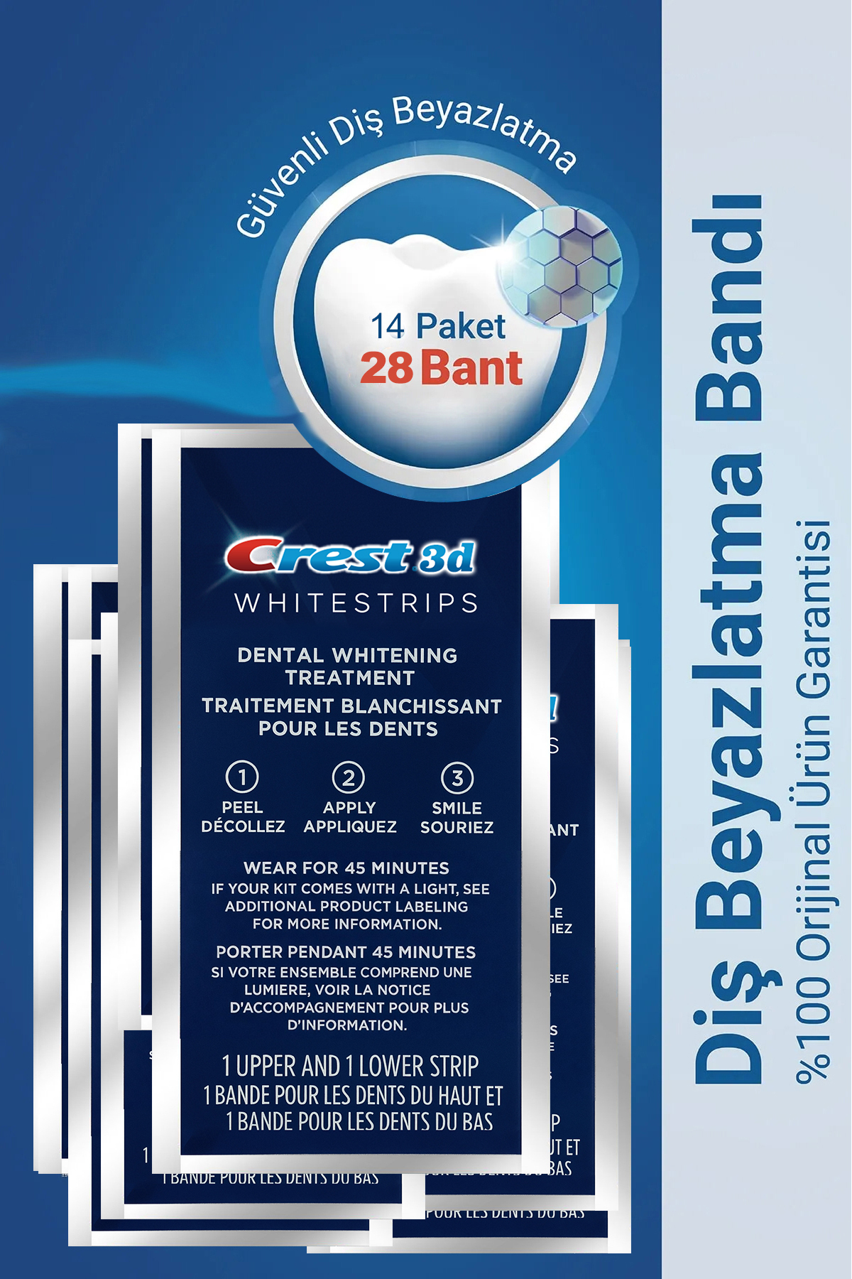 محصولات سفیدکننده دندان جلوه های حرفه ای WHITESTRIPS 14 بسته 28 نوار CREST