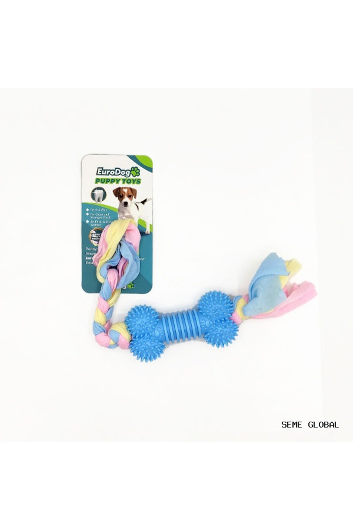 اسباب‌بازی دندان‌گیری سگ یوروداگ Eurodog، استخوان آبی SMGLOBAL Puppy T (141920)