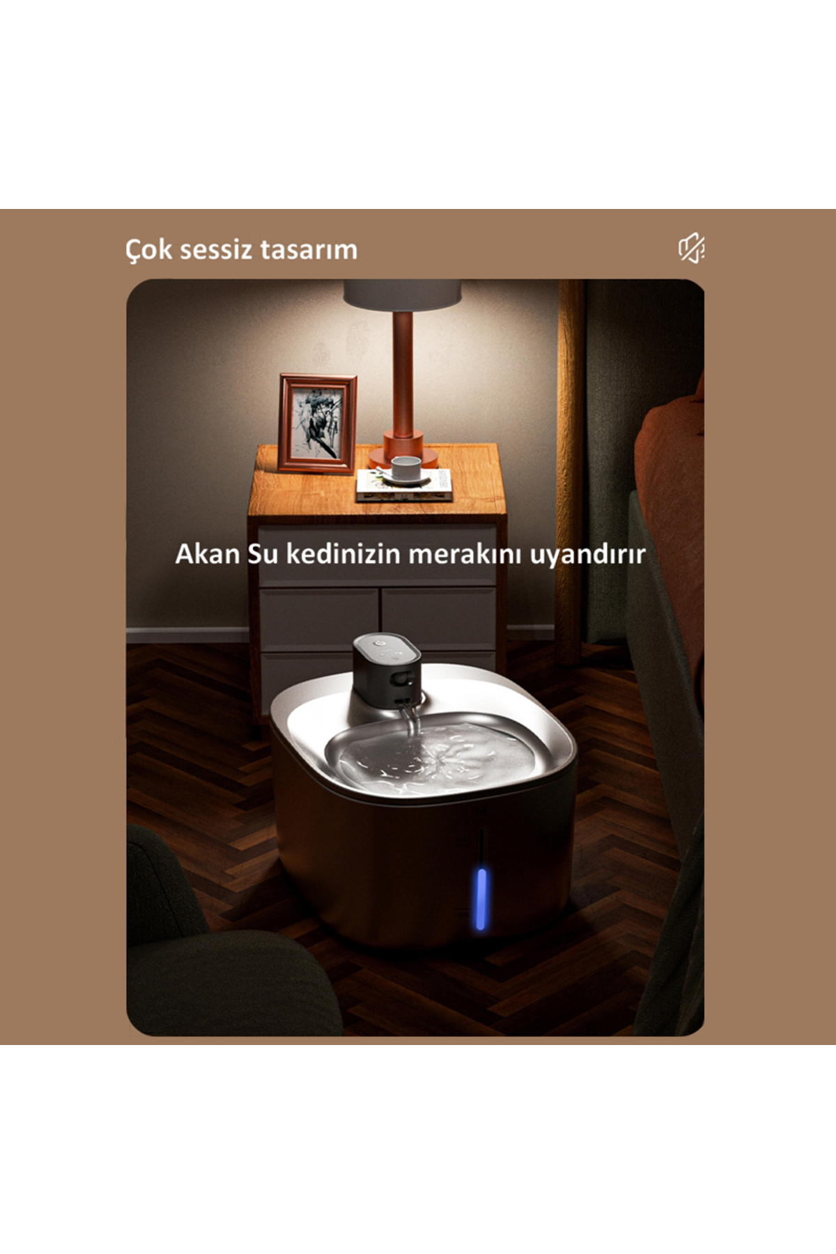 آبخوری فواره‌ای اتوماتیک گربه و سگ اینترنال Internal مدل InWSS، استیل ضدزنگ و حسگردار