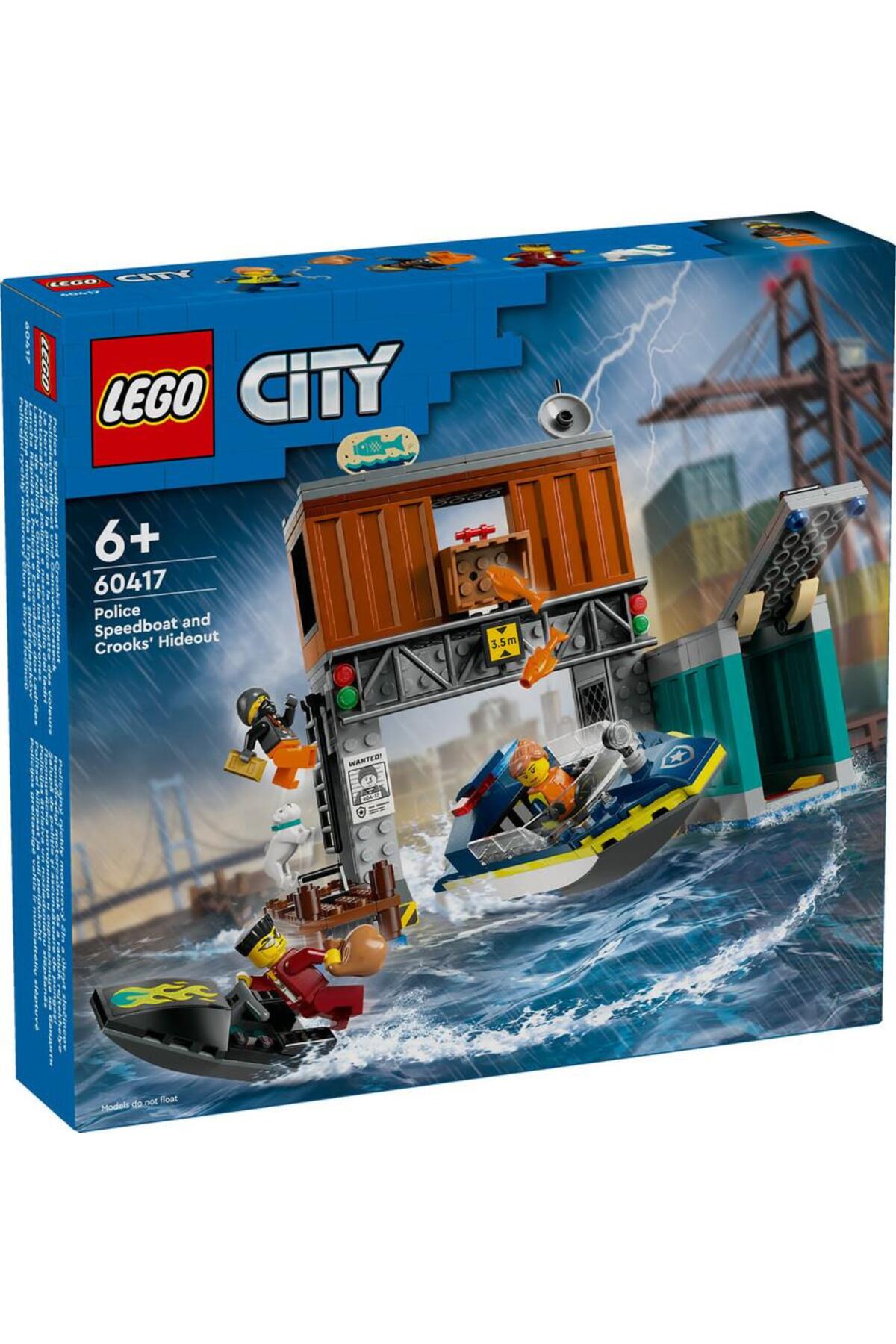LEGO مجموعه ساخت شهر پلیسی سرعت قایق و مخفیگاه دزدان برای 6 سال به بالا