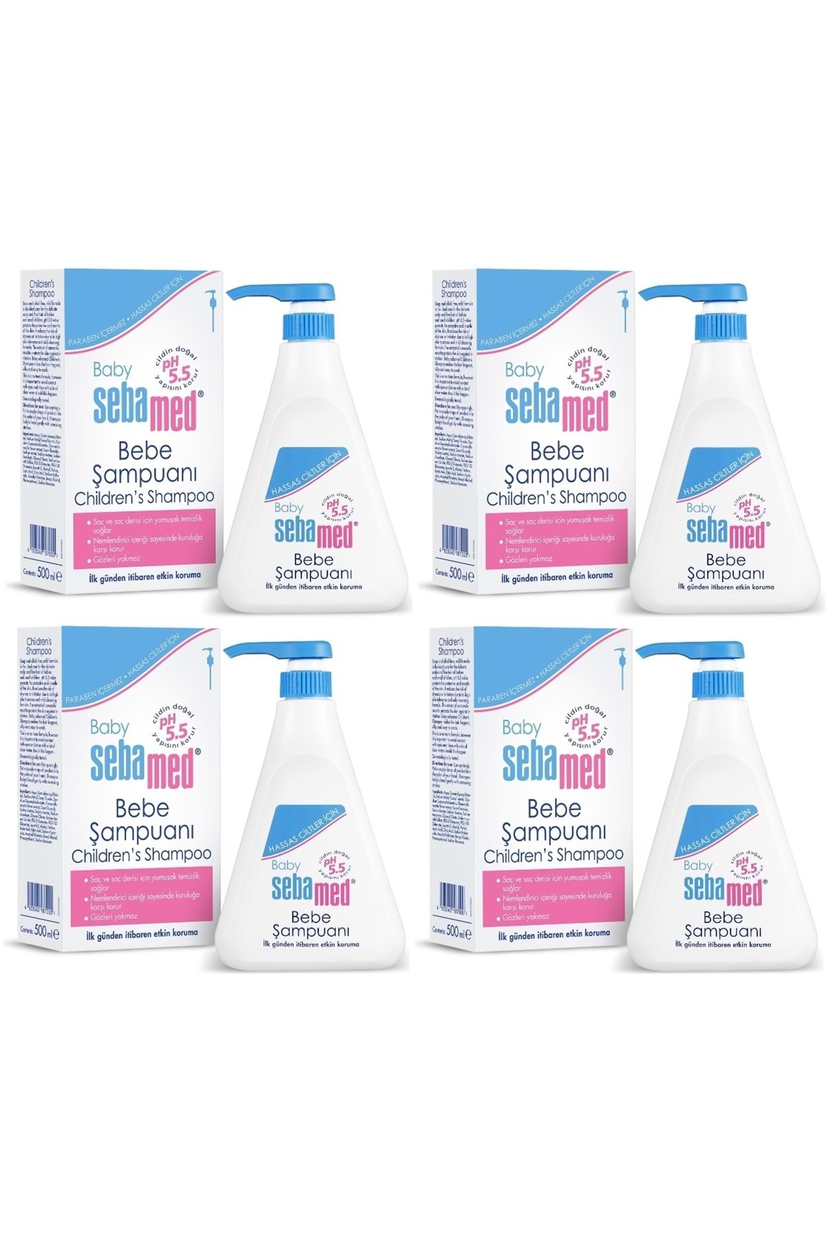 شامپو بچه پسرانه و دخترانه بچگانه کودک 500ML 4 مجموعه Sebamed