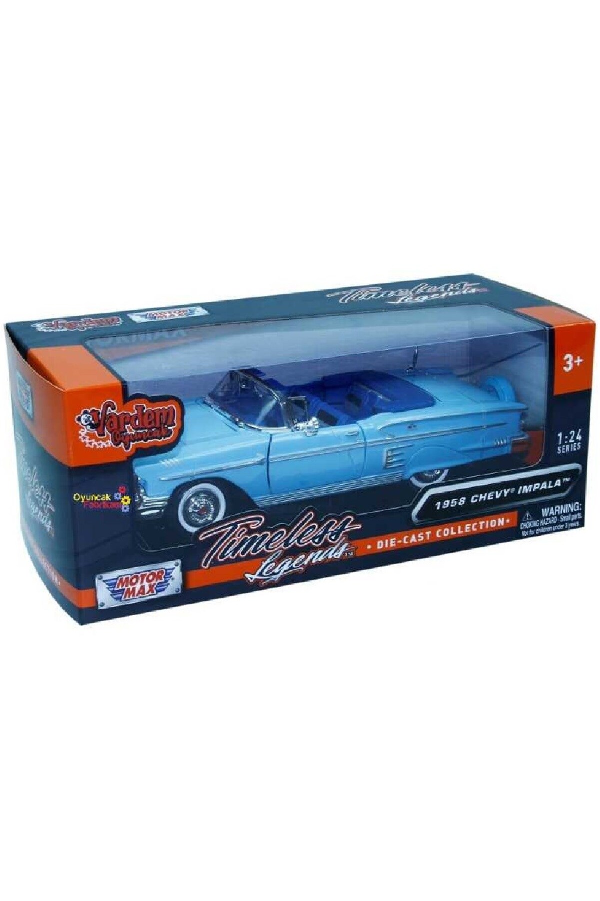 مدل خودرو DIECAST 1958 CHEVY IMPALA 1 24 VEHICLE BLUE اورجینال Genel Markalar