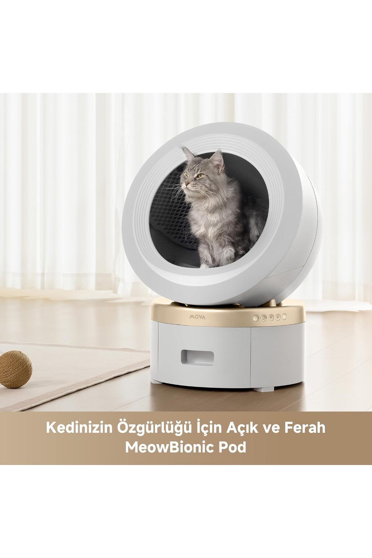 توالت هوشمند گربه مووا MOVA MeowgicPod LR10 Prime، دو مخزنه، سفید