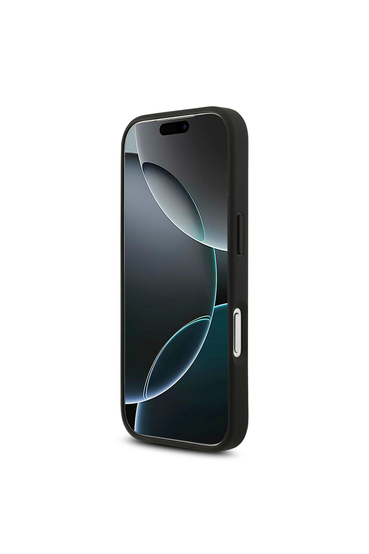 کاور و قاب سازگار با IPHONE 17 PRO کلاسیک دایره ای دارای مجوز M SAFE اصلی لوگوی متنی مشکی اورجینال Guess