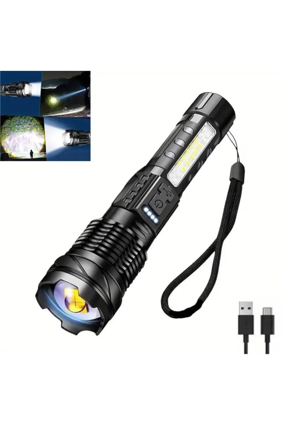 چراغ قوه LED فوق العاده قدرتمند والکری قابل شارژ 7 حالته با قابلیت بزرگنمایی چند منظوره 1500 میلی آمپر ساعت