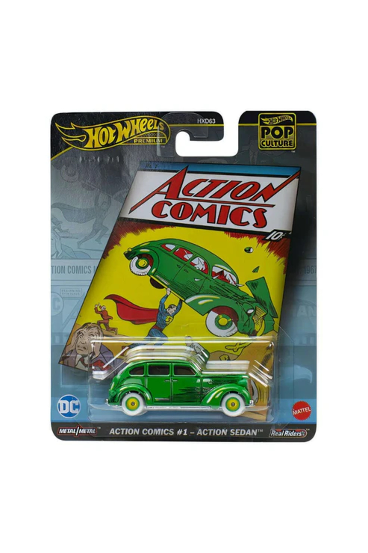 ماشین اسباب بازی POP CULTURE CARS PREMIUM ACTION COMICS 1 SEDAN HVJ50 از ترکیه HOT WHEELS