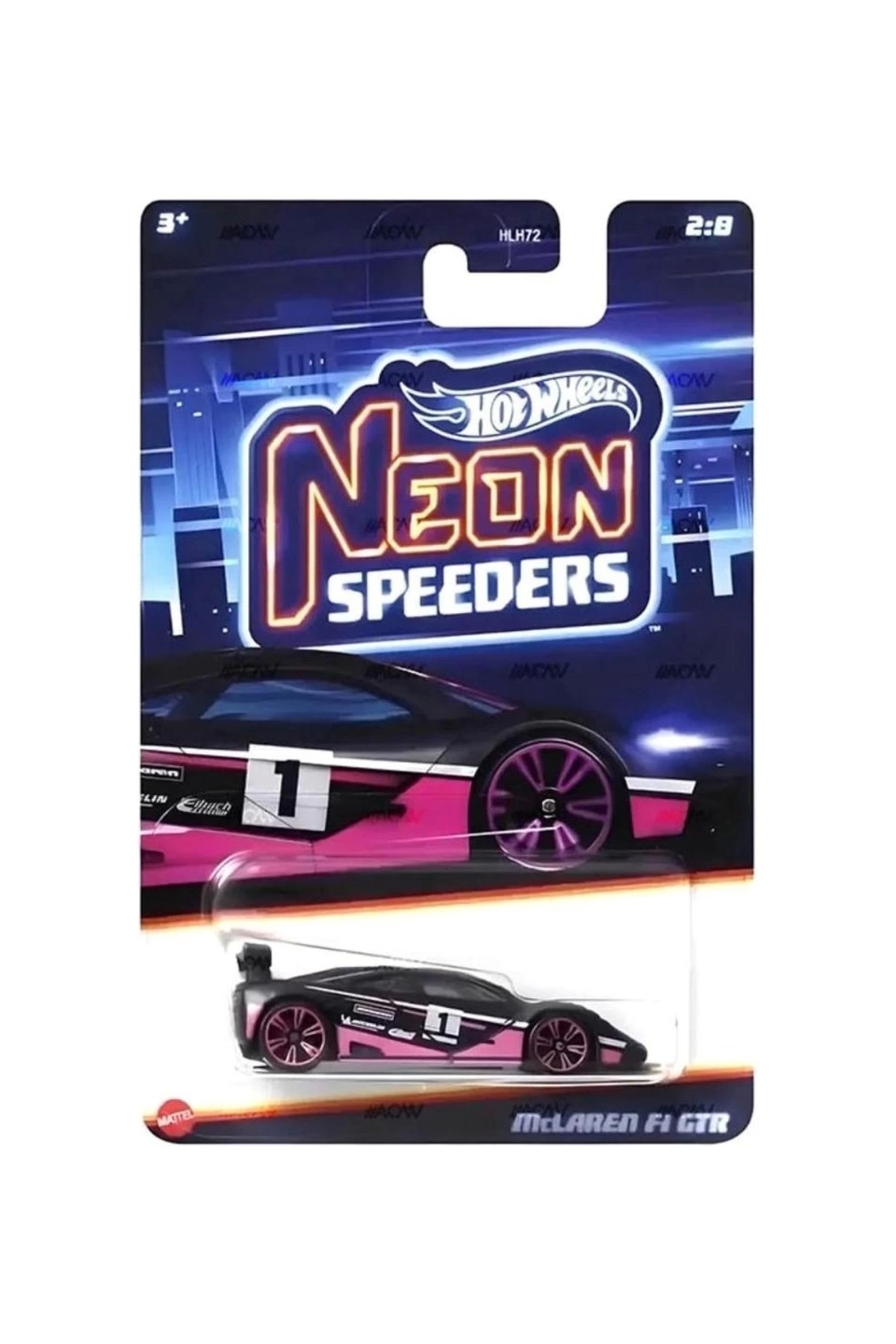 ماشین اسباب بازی NEON RACERS HLH72 MCLAREN F1 GTR HRW76 هات ویلز اورجینال HOT WHEELS