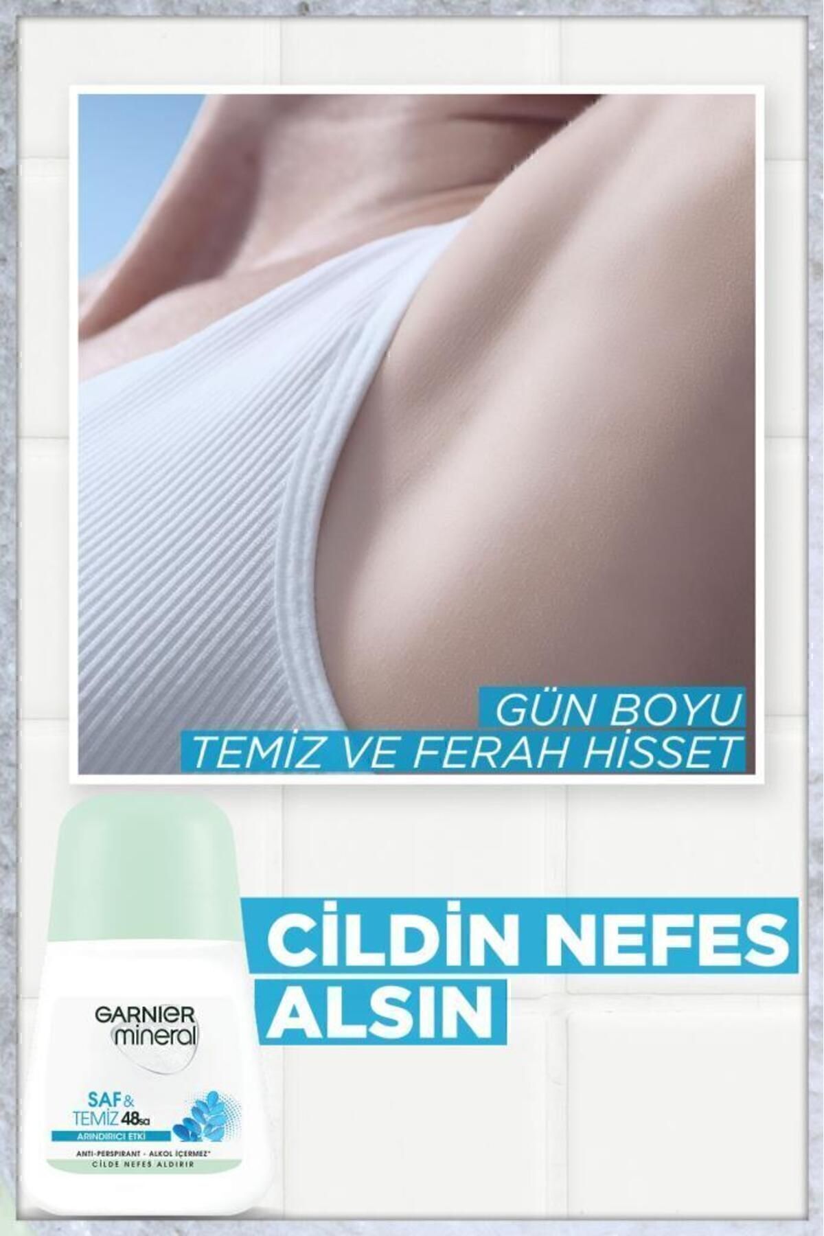 Garnier ضد تعریق رول زنانه معدنی، تمیز و خالص