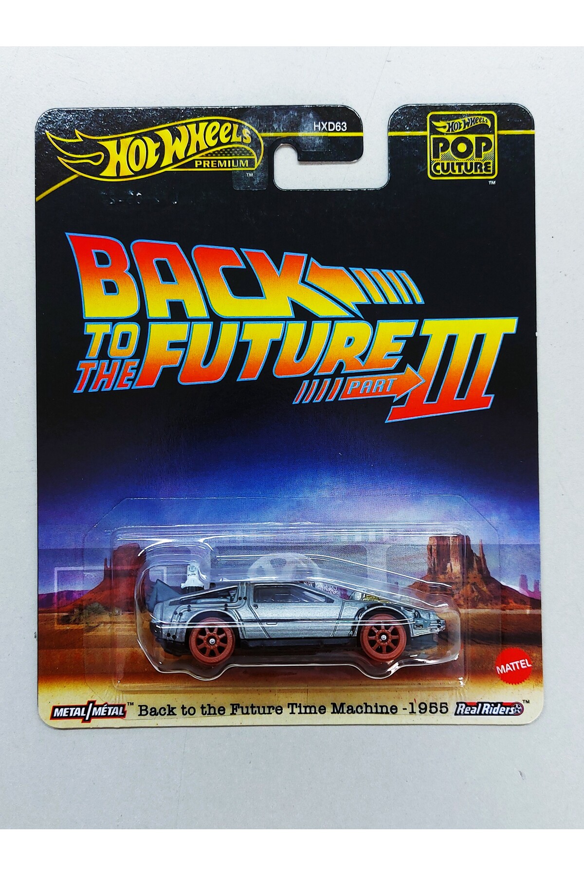 ماشین اسباب بازی PREMIUM BACK TO THE FUTURE TIME MACHINE مدل 1955 فرهنگ پاپ 2025 هات ویلز اورجینال HOT WHEELS