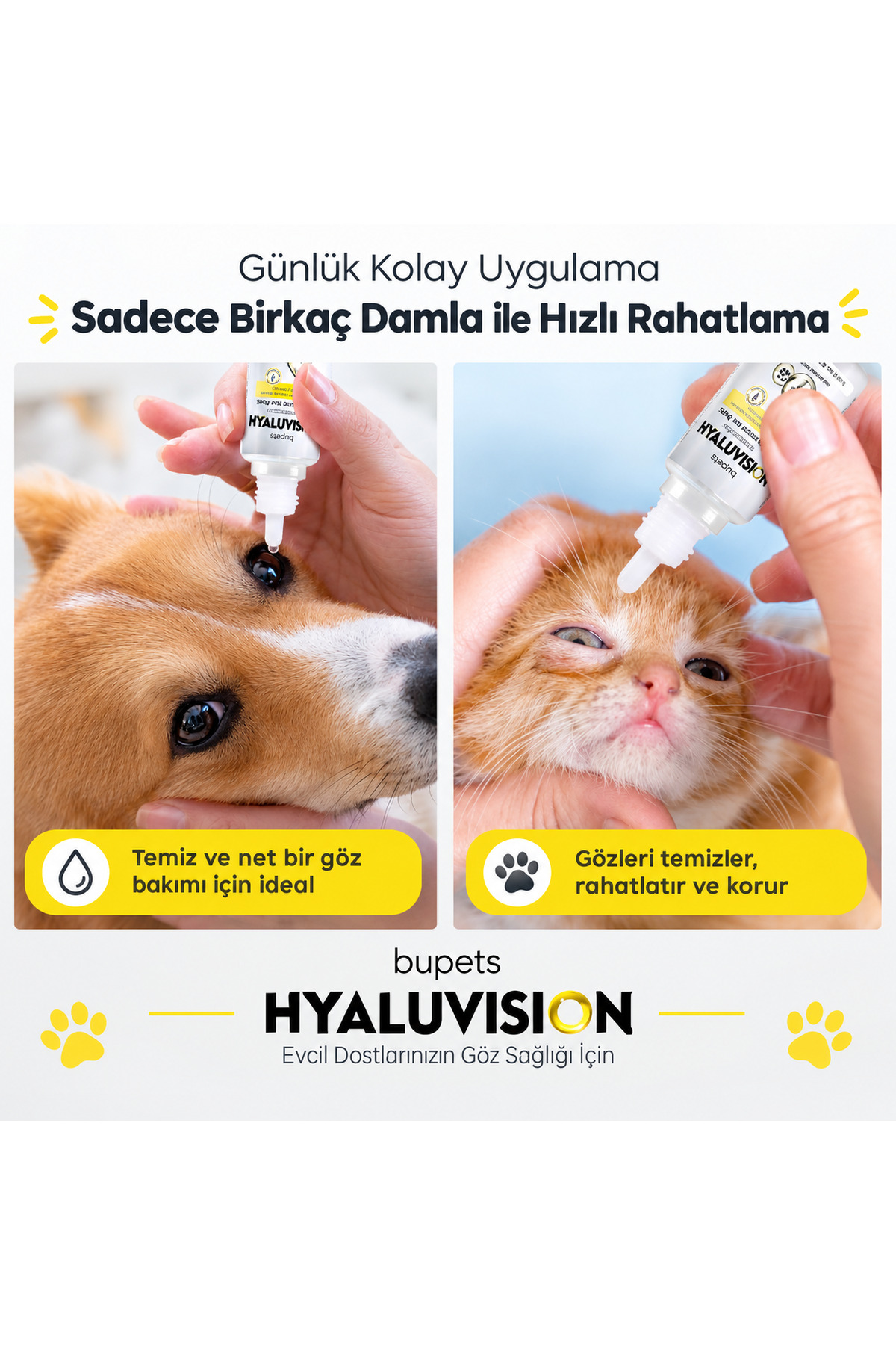 قطره مراقبت از چشم سگ و گربه بوپتس Bupets Hyaluvision، ۲۰ میلی‌لیتر