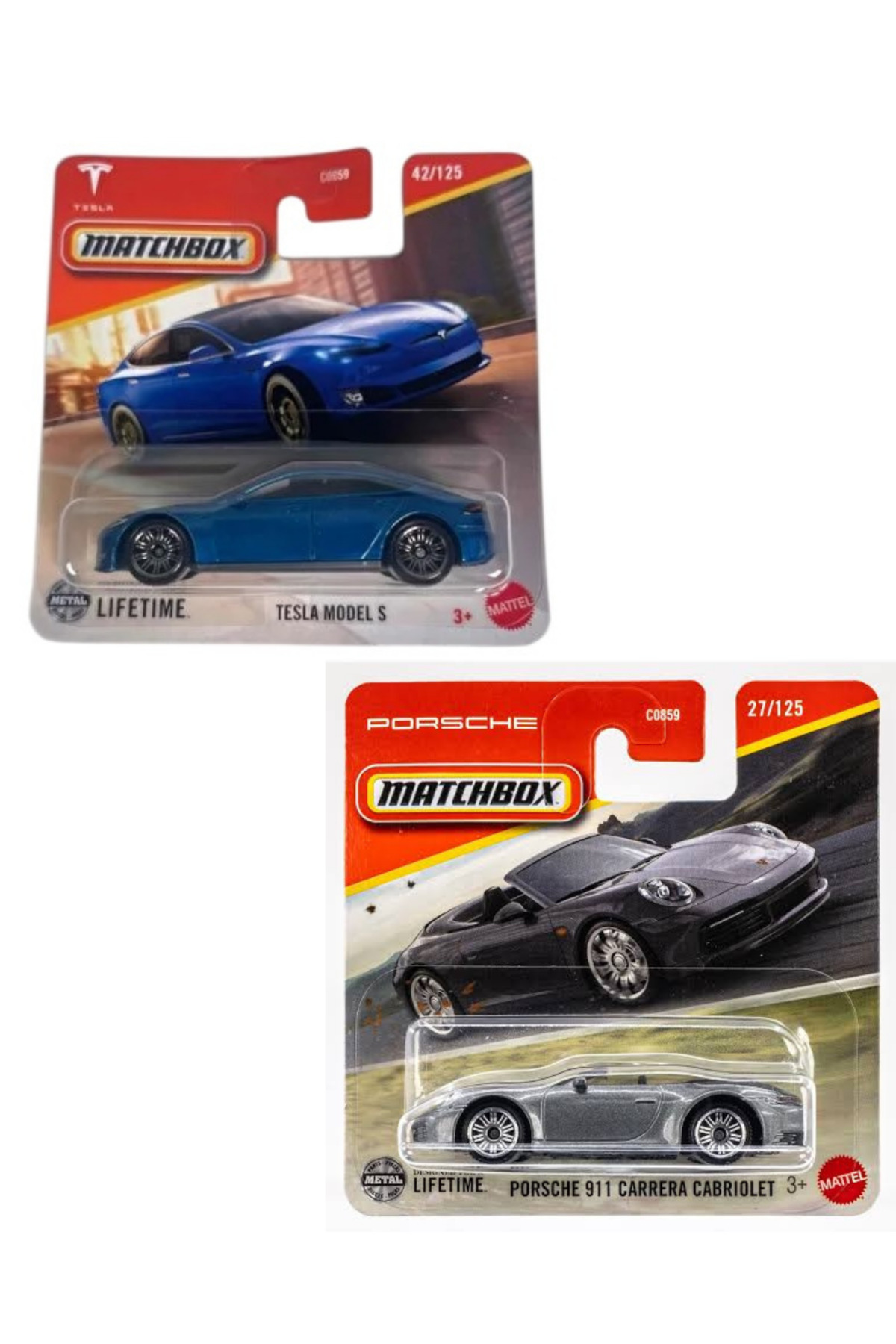 ماشین اسباب بازی جعبه کبریت پورشه 911 کاررا کابریولت تسلا مدل اس از ترکیه HOT WHEELS