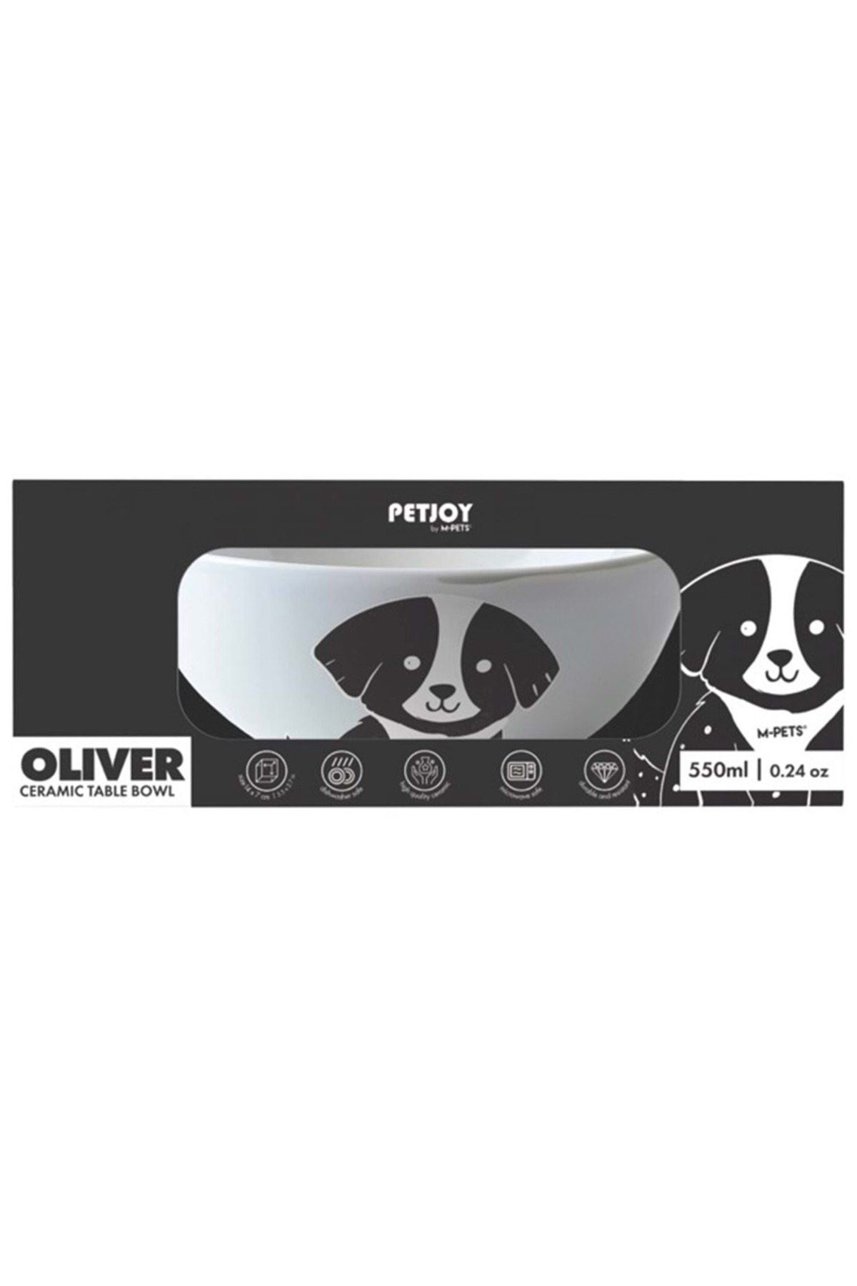 ظرف غذای سرامیکی حیوانات خانگی ام‌پتس M-PETS مدل Oliver، ۵۵۰ میلی‌لیتر، چندرنگ
