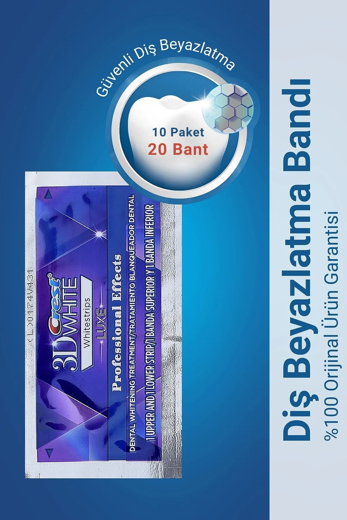 محصولات سفیدکننده دندان نوارهای سفید کننده WHITESTRIPS PROFESSIONAL EFFECTS 10 بسته 20 نوار CREST 3d