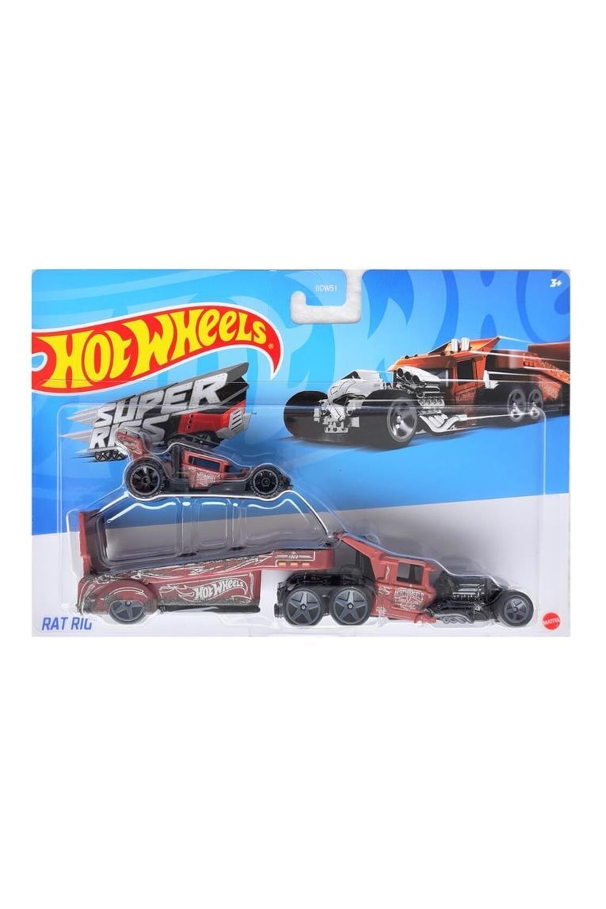 ماشین اسباب بازی کامیون های حامل ROT RIG HDT05 هات ویلز اورجینال HOT WHEELS