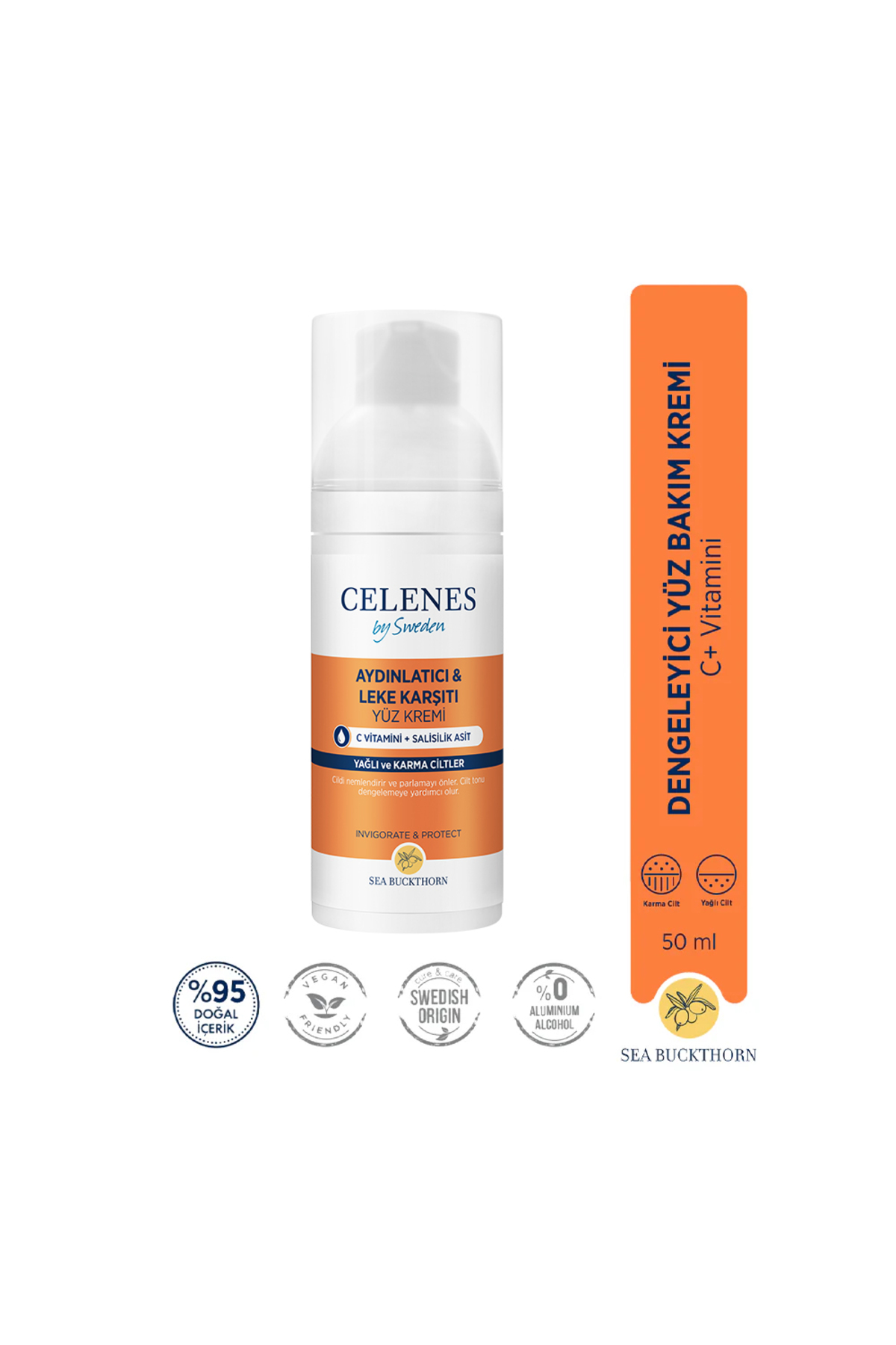 Celenes by Sweden کرم صورت تعادل‌دهنده دریایی برای پوست چرب و مختلط 50 میلی‌لیتر