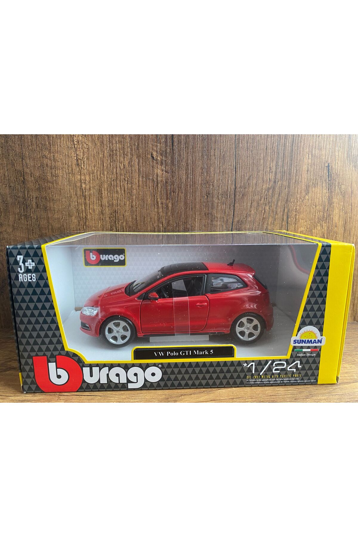 مدل خودرو VOLKSWAGEN POLO GTI MODEL CAR DIECAST RED CARS درب های باز اورجینال scntoys