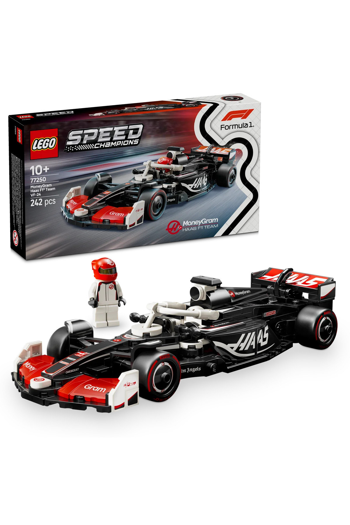 لگو و اسباب بازی های ساخت محور ® SPEED ​​CHAMPIONS MONEYGRAM HAAS F1® TEAM VF 24 RACE CAR 77250 10+ TOY BUILDING SET 242P اورجینال LEGO