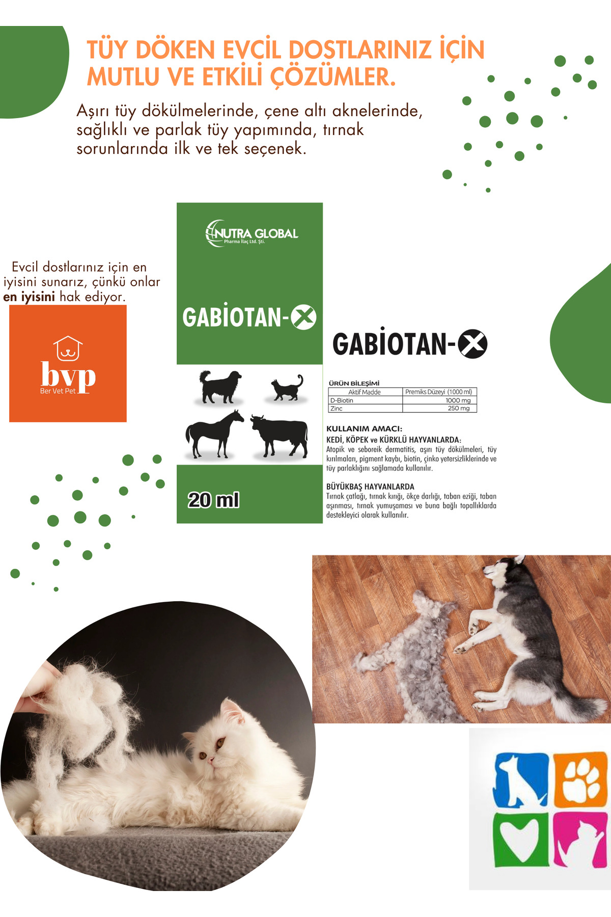 قطره ضدریزش مو گربه و سگ Gabiotan-X، ۲۰ میلی‌لیتر، بر وت پت Ber vet pet