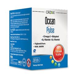 مکمل غذایی امگا ۳ اورزاکس Orzax Ocean Pulse با کوآنزیم و ویتامین D3، ۳۰ کپسول