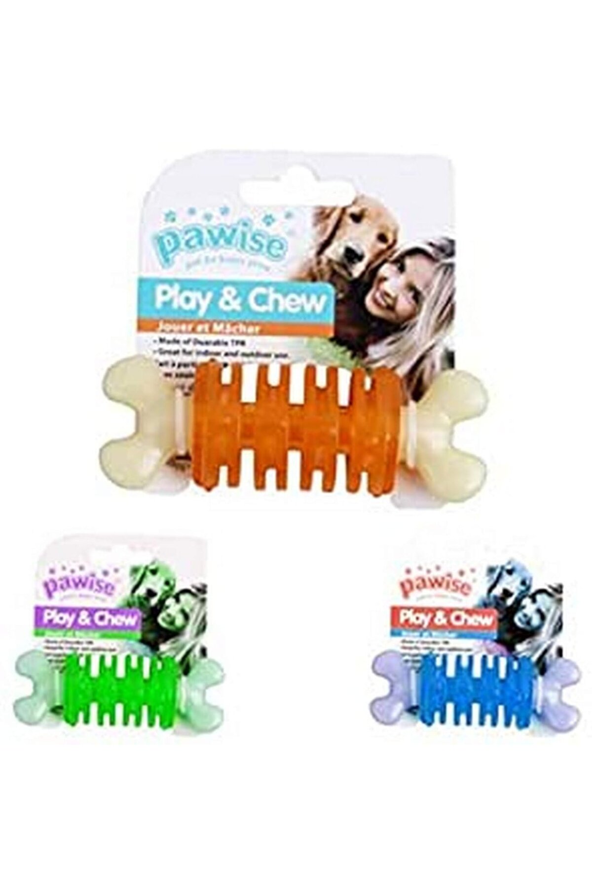 اسباب‌بازی جویدنی سگ پاویس Pawise Funny Chew، حلقه طرح استخوان ۱۰٫۵ سانتی‌متری رنگی