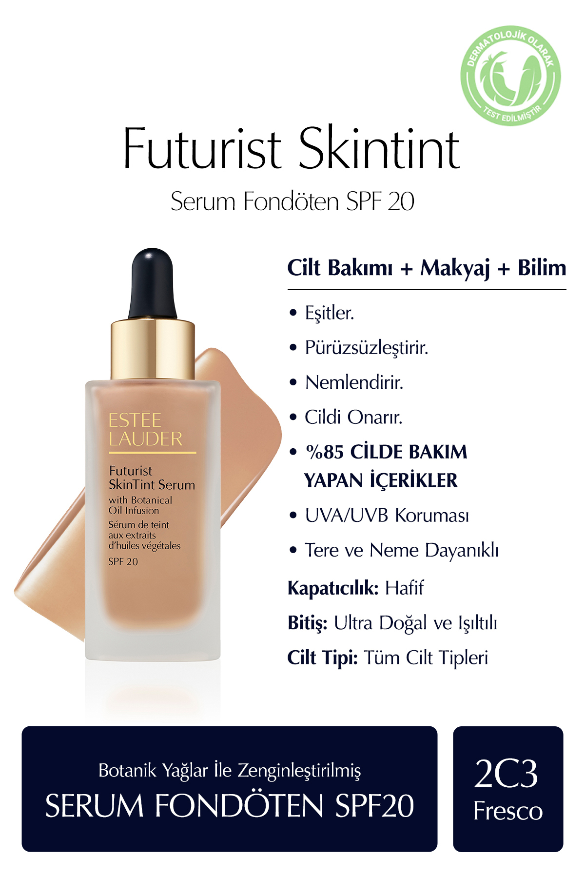 سرم پایه فوتوریست سینتینت 30 میلی لیتر SPF20 رنگ: 2C3 فرسکو استی لادر Estee Lauder