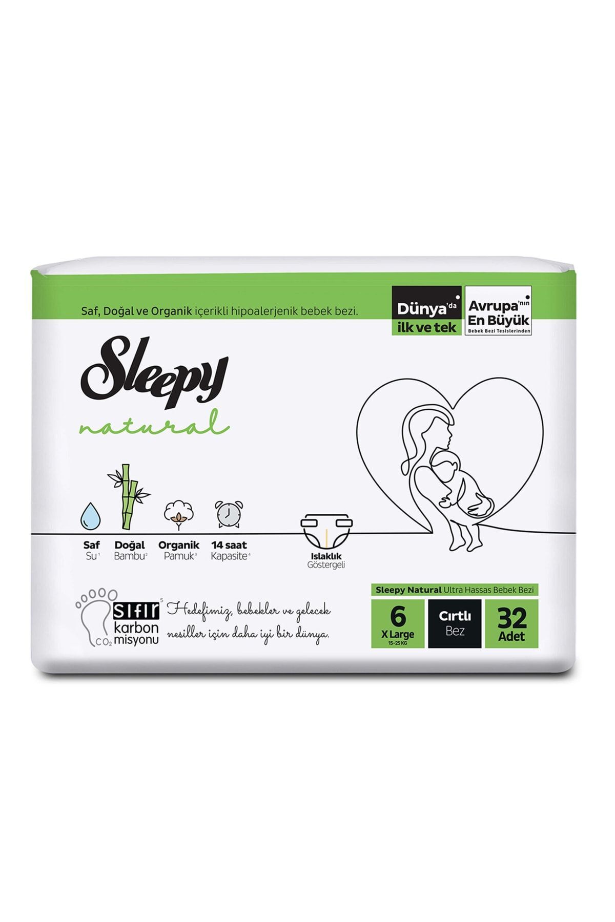 پوشک بچه جامبو نچرال 6 NO XL 15 25 کیلوگرمی 32 عدد اورجینال Sleepy