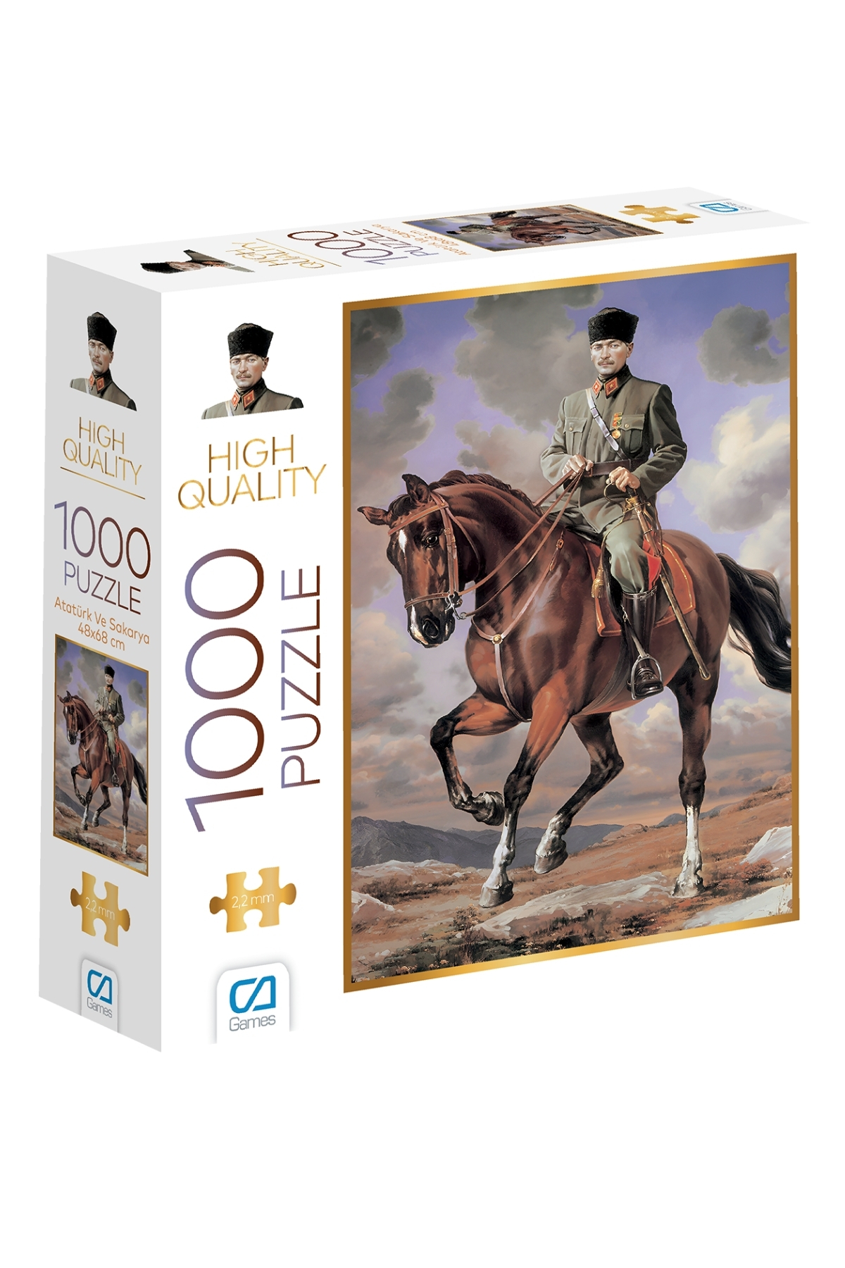 پازل ATATURK AND HIS HORSE SAKARYA 1000 PIECES 2,2MM ضخامت 48X68CM سری اره منبت کاری مویی سرگرمی حرفه ای CA Games