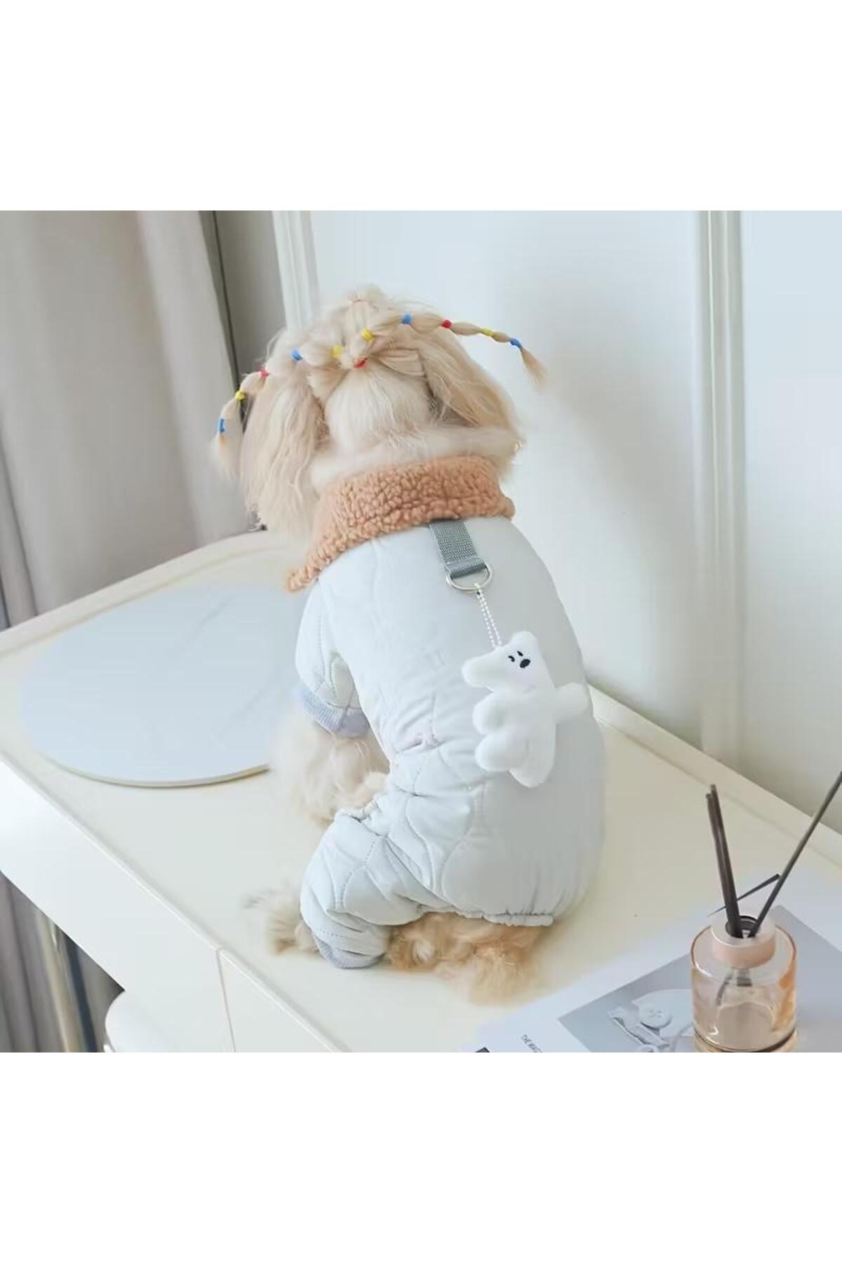 لباس سرهمی‌کاپشنی حیوانات خانگی دولچه پتس Dolce Pets با طرح خرس عروسکی، خاکستری