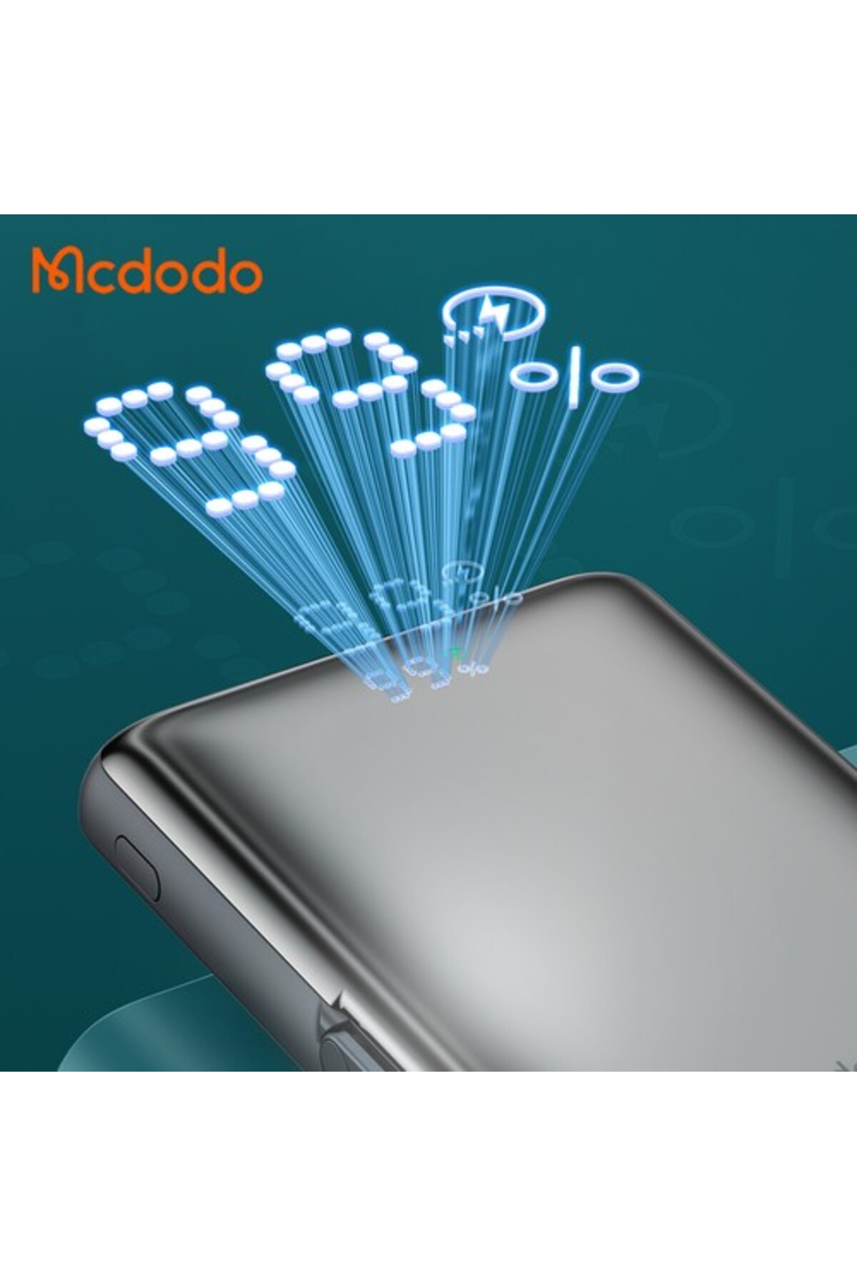 پاوربانک MC 0691 15W MAGSAFE 10000 MAH صفحه نمایش دیجیتال بی سیم شارژر خاکستری اورجینال Mcdodo