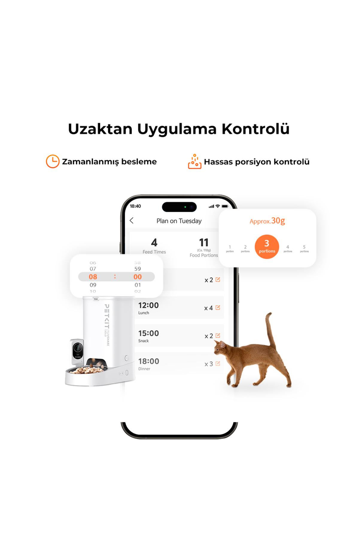 ظرف غذای هوشمند دوربین‌دار پت‌کیت Petkit Yumshare Solo، سفید