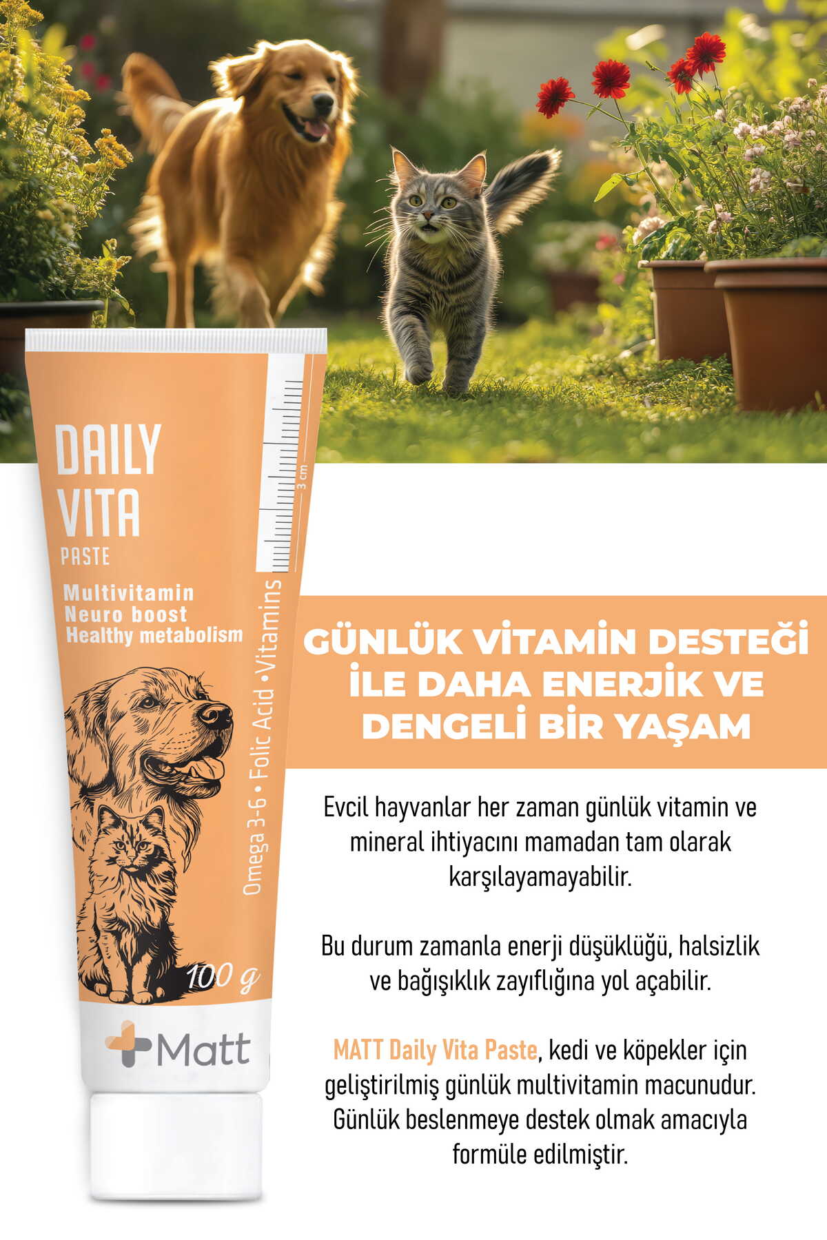خمیر مولتی‌ویتامین گربه و سگ Daily Vita Paste مت matt