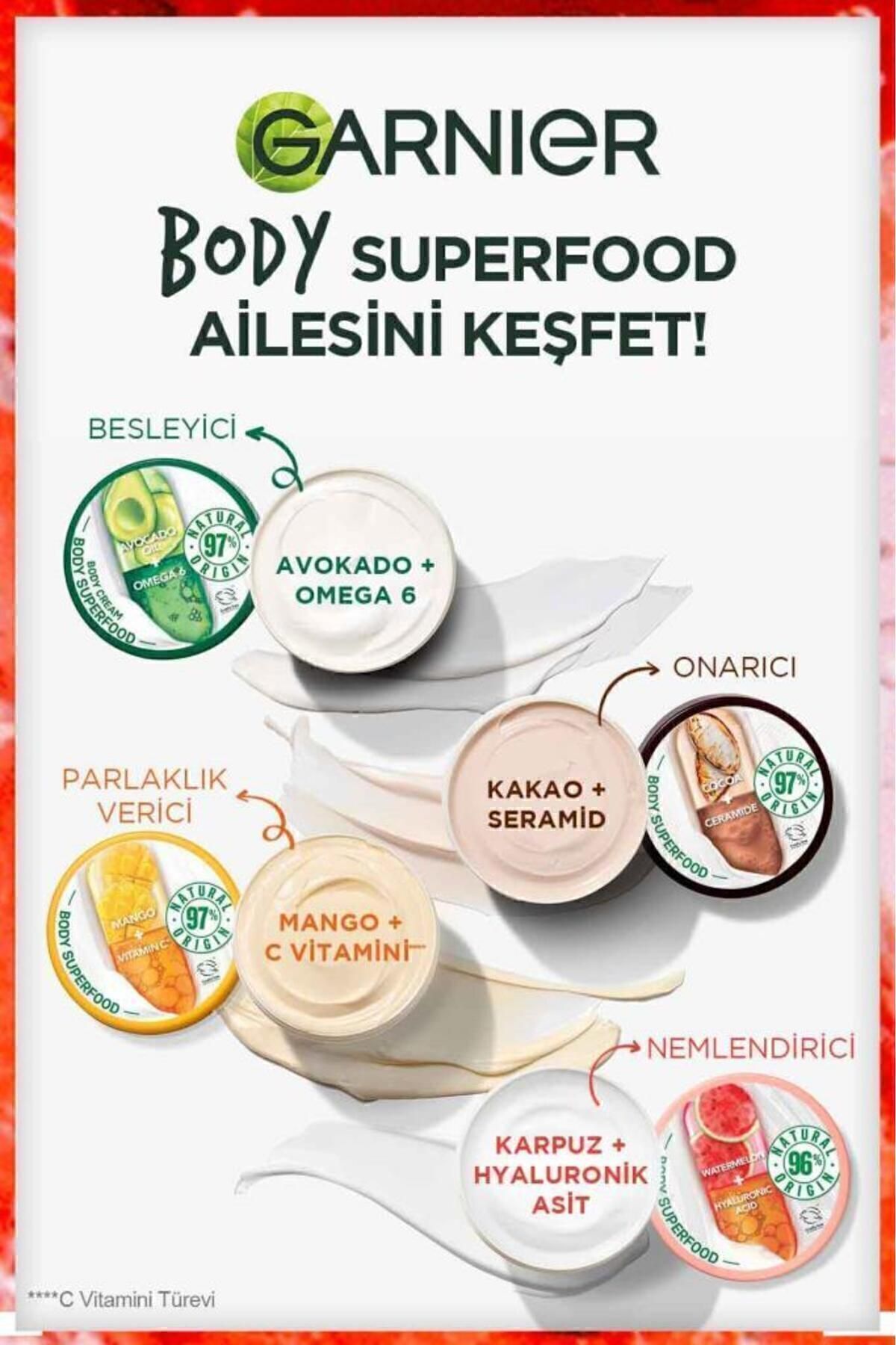 ست مراقبت پوست کرم بدن مرطوب کننده فوق العاده 2 BODY SUPERFOOD WATERMELON HYALURONIC ACID 380ML Garnier