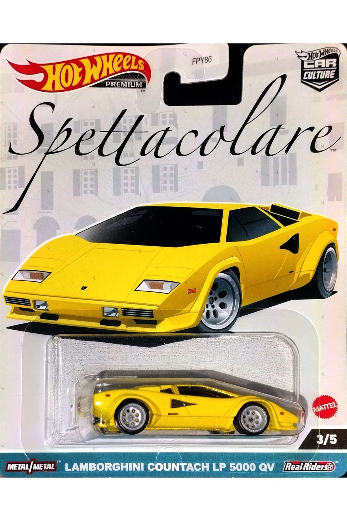 ماشین اسباب بازی فرهنگی ممتاز SPETTACOLARE LAMBORGHINI COUNTACH LP 5000 QV FPY86 HKC47 از ترکیه HOT WHEELS