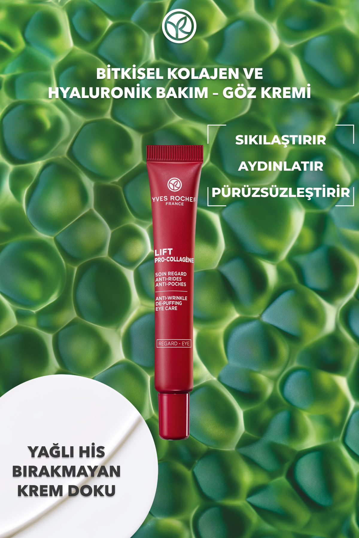 کرم دور چشم انتخاب کلاژن گیاهی و هیالورونیک مراقبت LIFT PRO COLLAGENE 520 Yves Rocher
