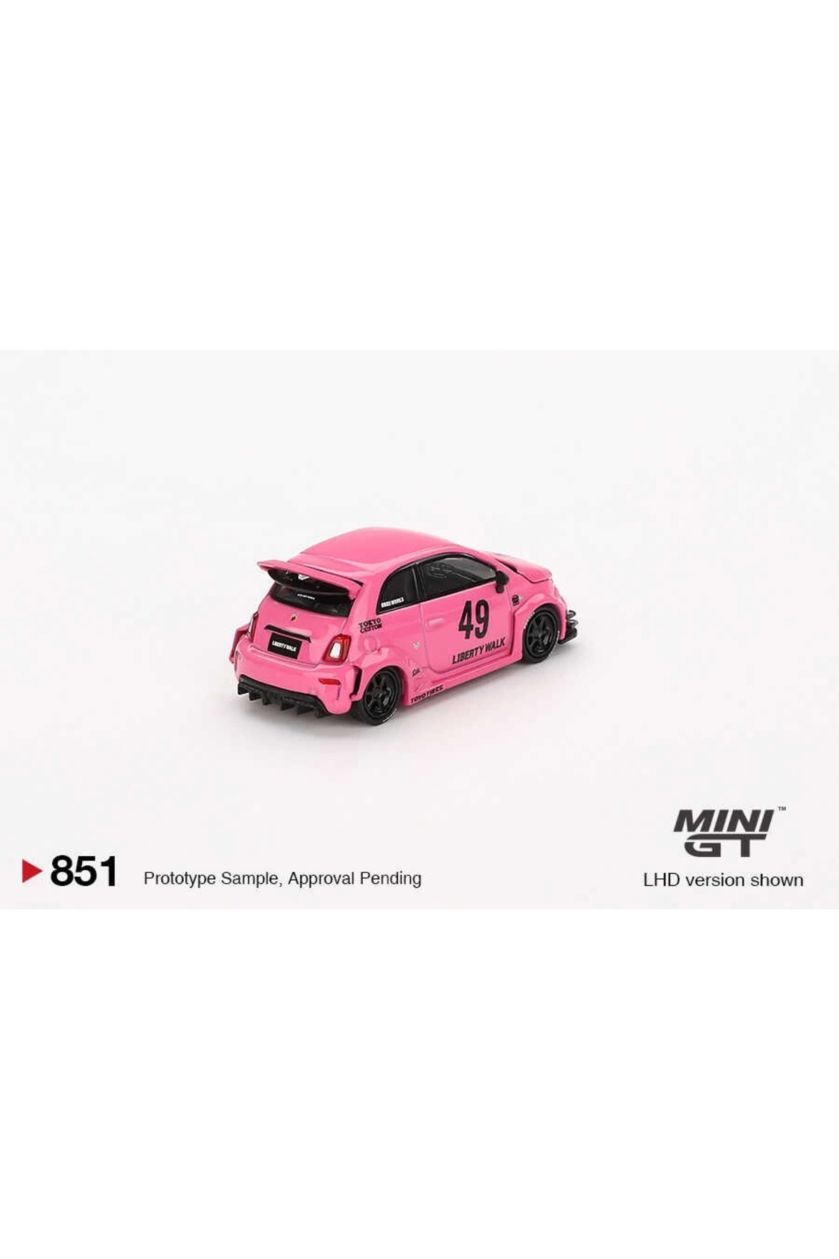 مدل خودرو ABARTH 595 LB WORKS X ABAS PINK 851 اورجینال mini gt