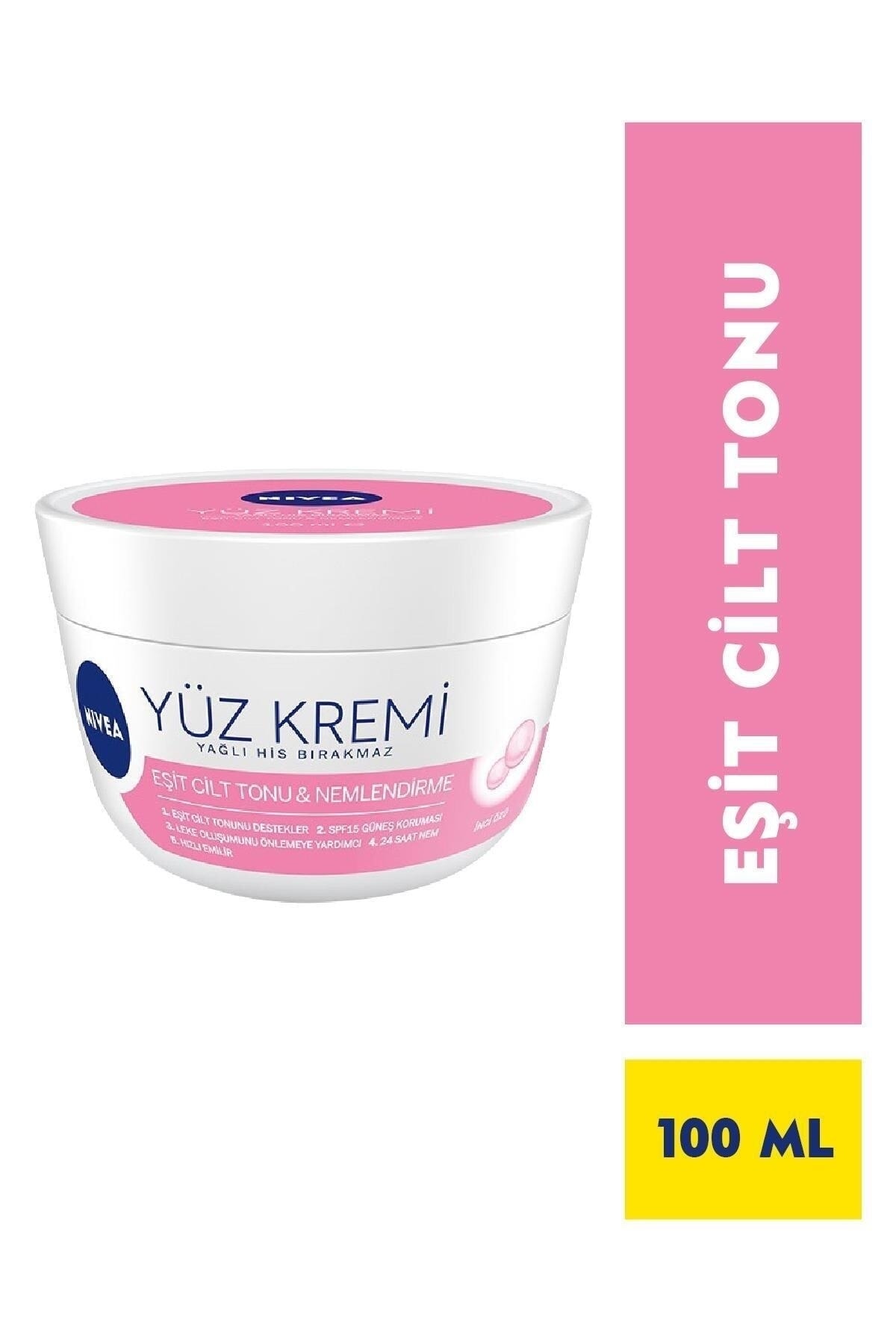 NIVEA کرم صورت موازنه‌کننده رنگ پوست، مرطوب‌کننده 24 ساعته // 100 میلی‌لیتر SPF15، عمیق 1024
