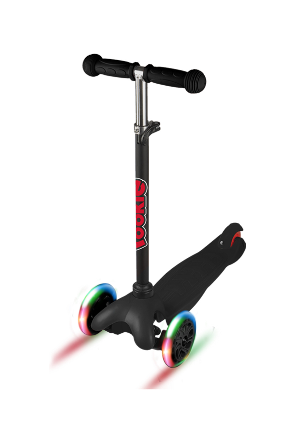 اسکوتر کودکان سه چرخ مشکی با چراغ های LED از ترکیه Rookie