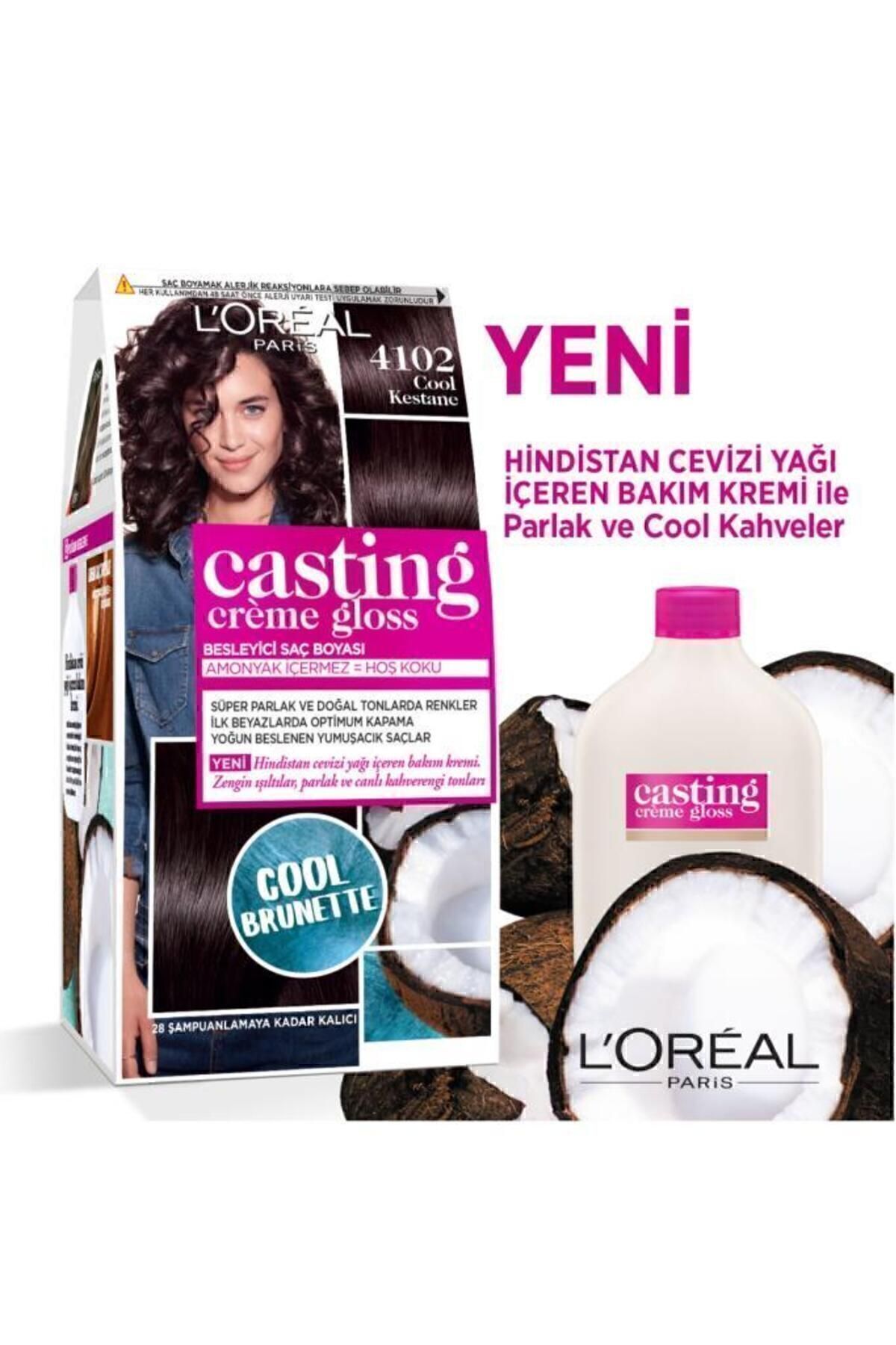 L'Oreal Paris رنگ مو Casting Creme Gloss رنگ‌ شاه بلوطی سرد شماره 4102