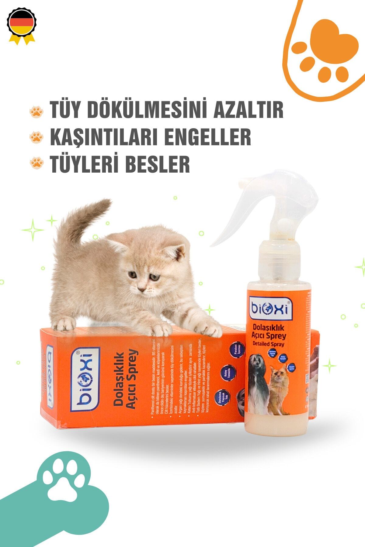 بسته دستمال سطلی بهداشتی مو و پنجه و اسپری گره‌گشای مو بیوکسی Bioxi، ۲ قلمی 100ml