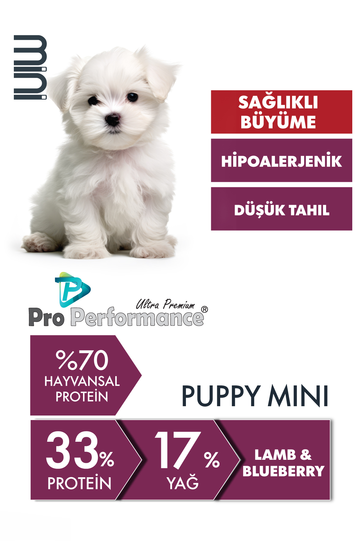 غذای خشک سگ پرو پرفورمنس Pro Performance Puppy Mini با طعم بره و بلوبری، ۲ کیلوگرم