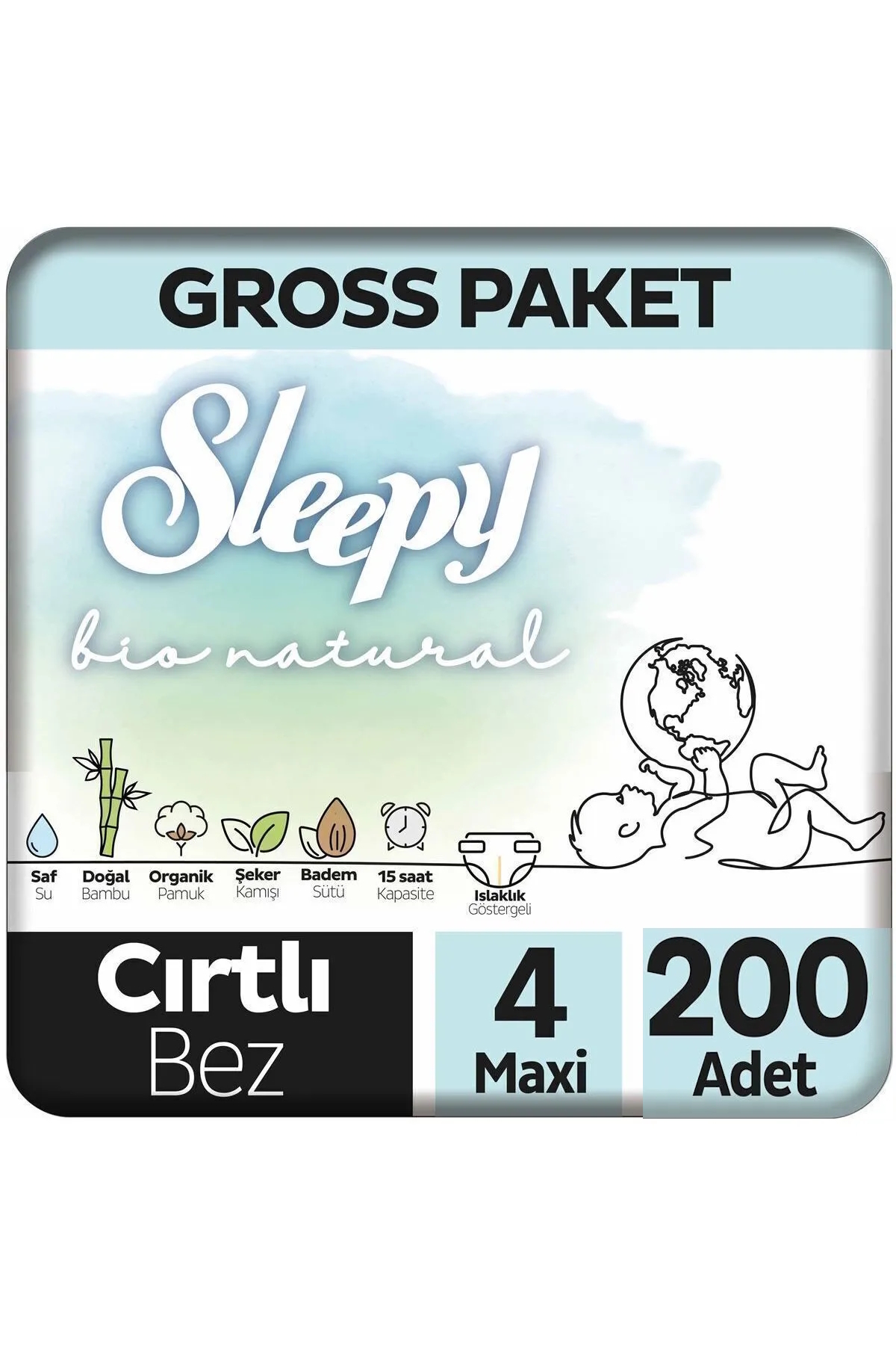 پوشک بچه طبیعی بیو سایز 4 مکسی 200 عدد اورجینال Sleepy