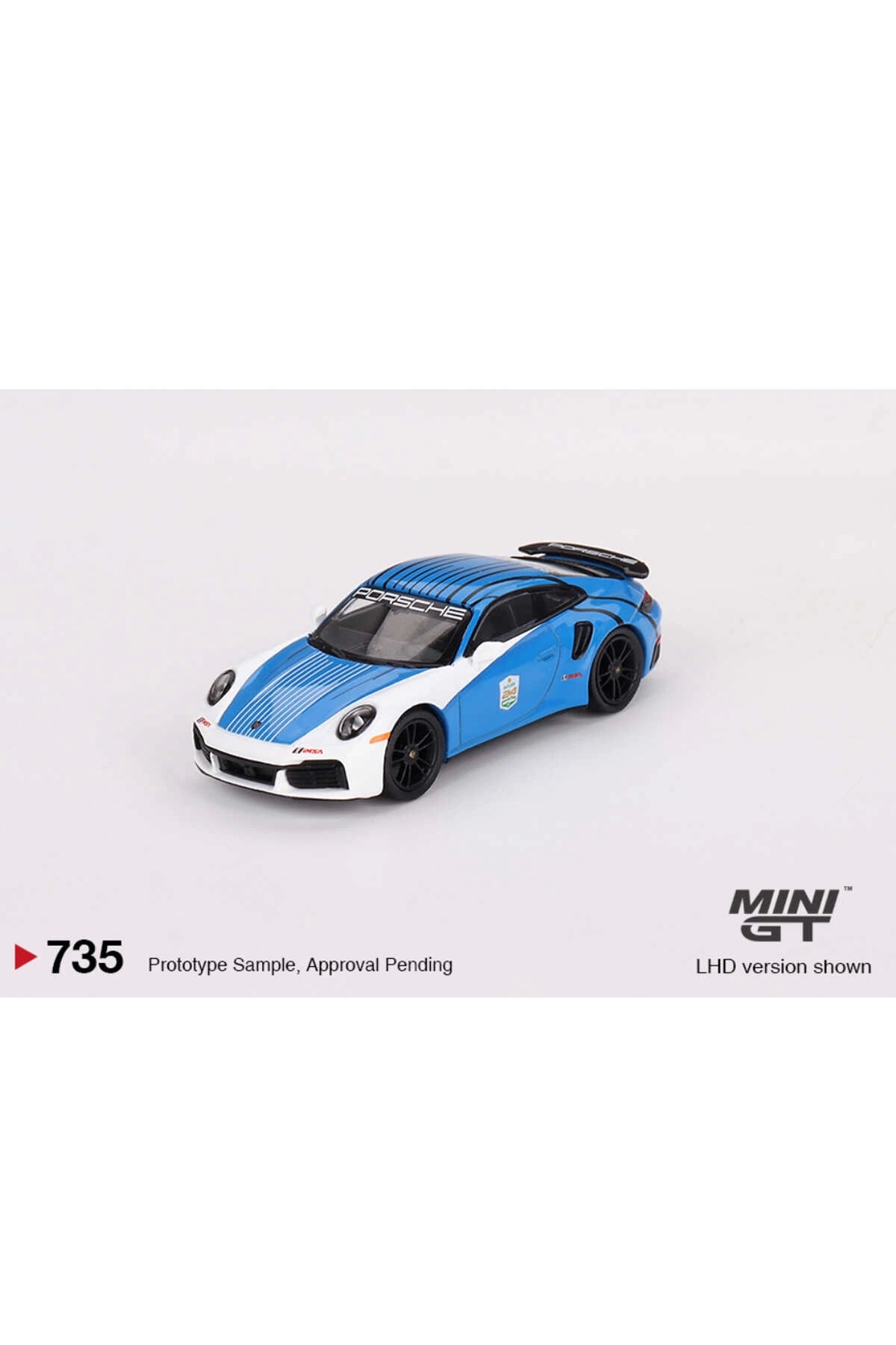 مدل خودرو PORSCHE 911 TURBO S SAFETY CAR 2023 IMSA DAYTONA 24 ساعت 735 اورجینال mini gt