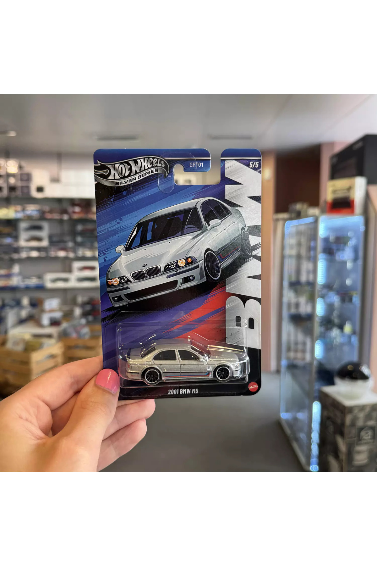 ماشین اسباب بازی 2001 BMW M5 SILVER SERIES LONG MODEL هات ویلز اورجینال HOT WHEELS