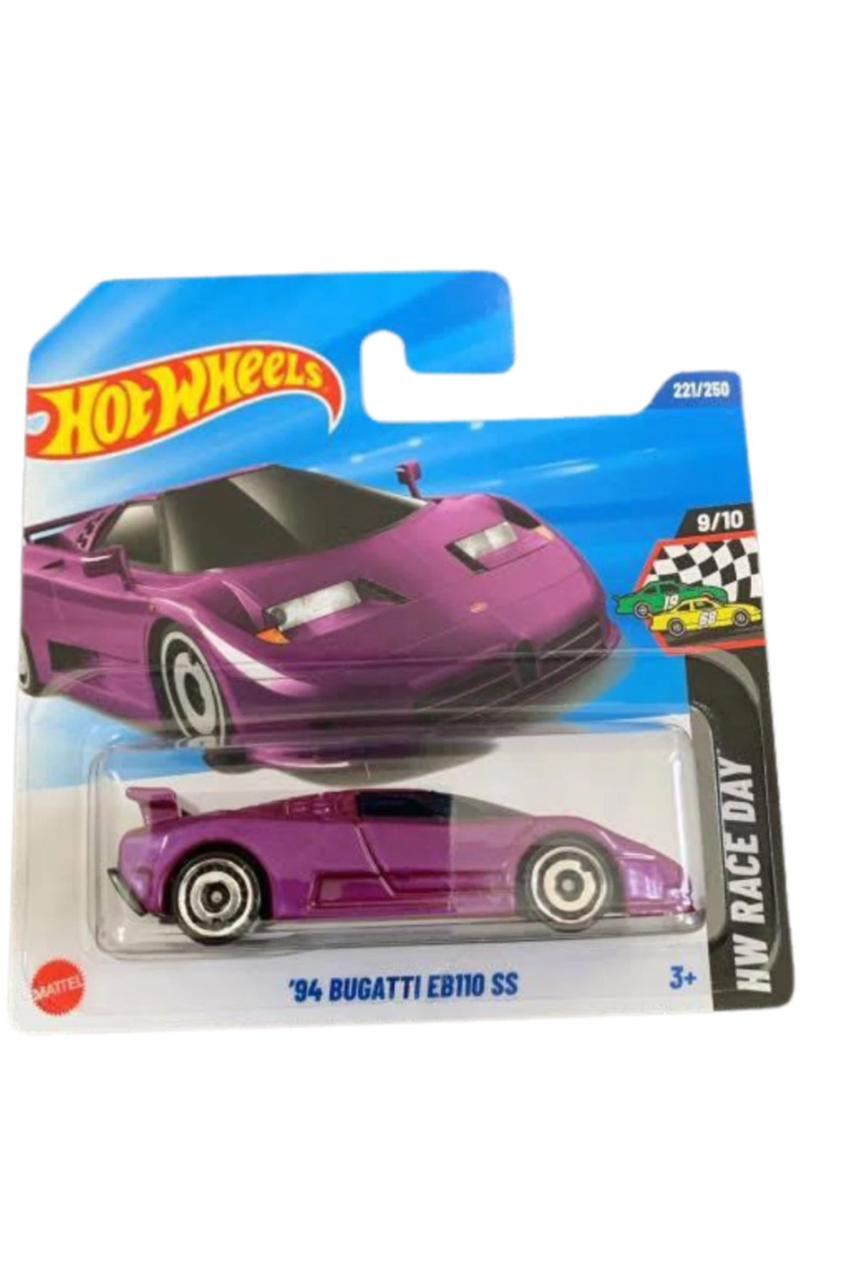 ماشین اسباب بازی CASE L 2025 '94 BUGATTI EB110 SS کارت کوتاه بنفش HW RACE DAY 1:64 DIECAST CAR از ترکیه HOT WHEELS