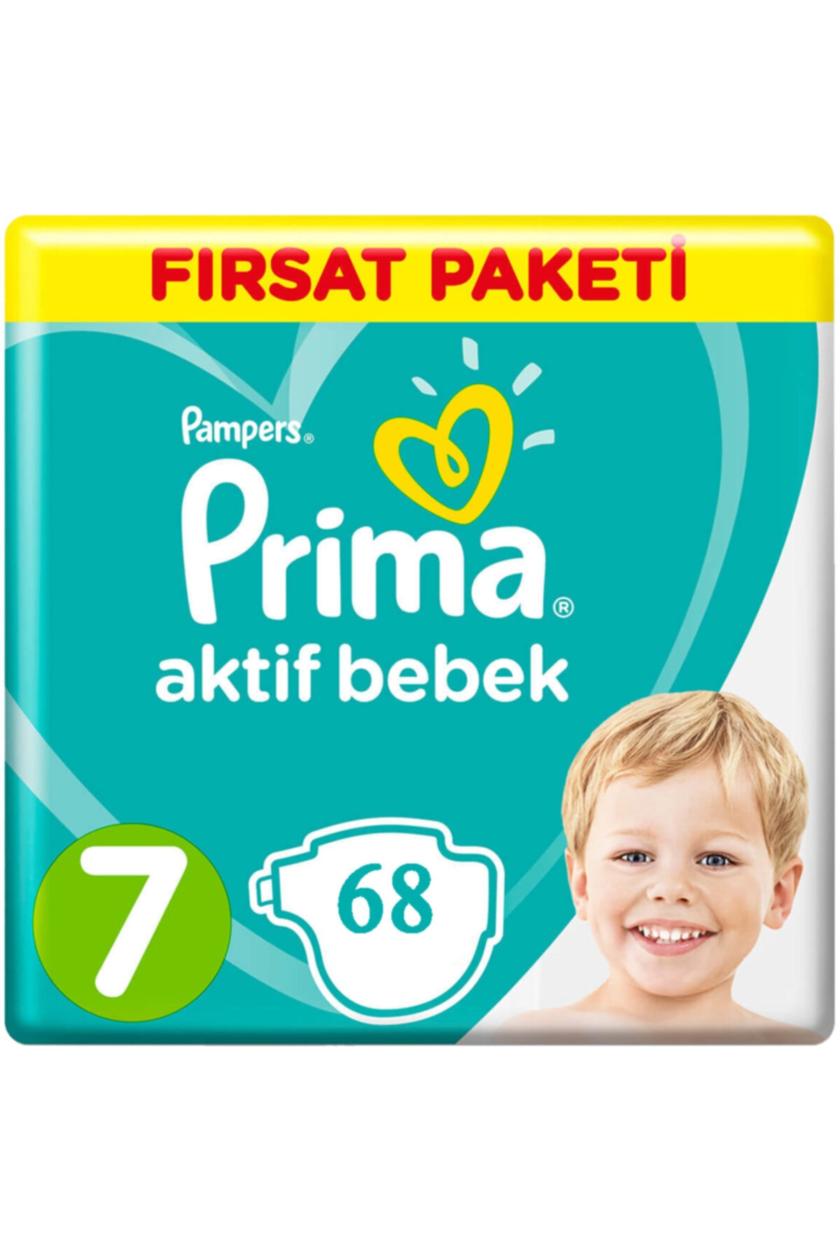 پوشک بچه 7 سایز شماره 15+ کیلوگرم بسته فرصت 68 عددی اورجینال Prima