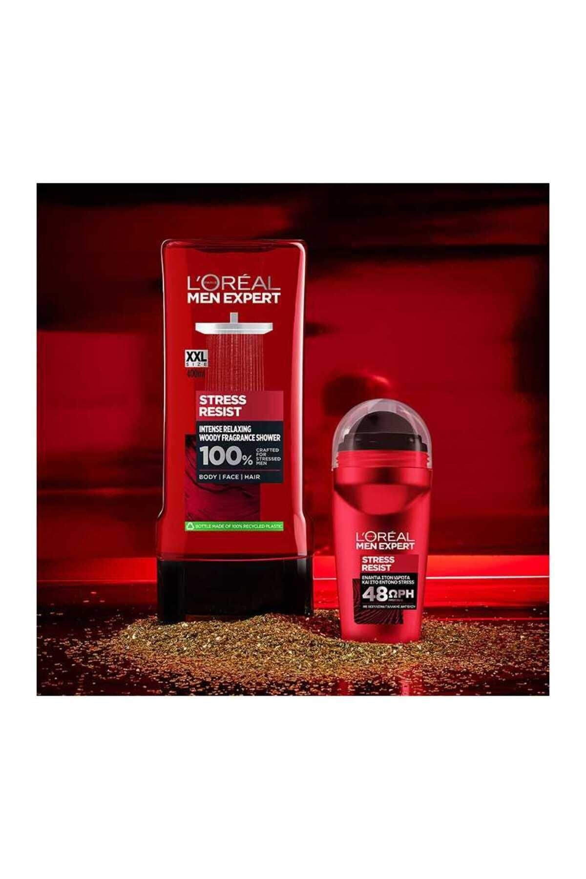 ژل دوش مردانه استرس مقاوم 400 میل برای احساس فوری طراوت L'Oreal Paris Men Expert